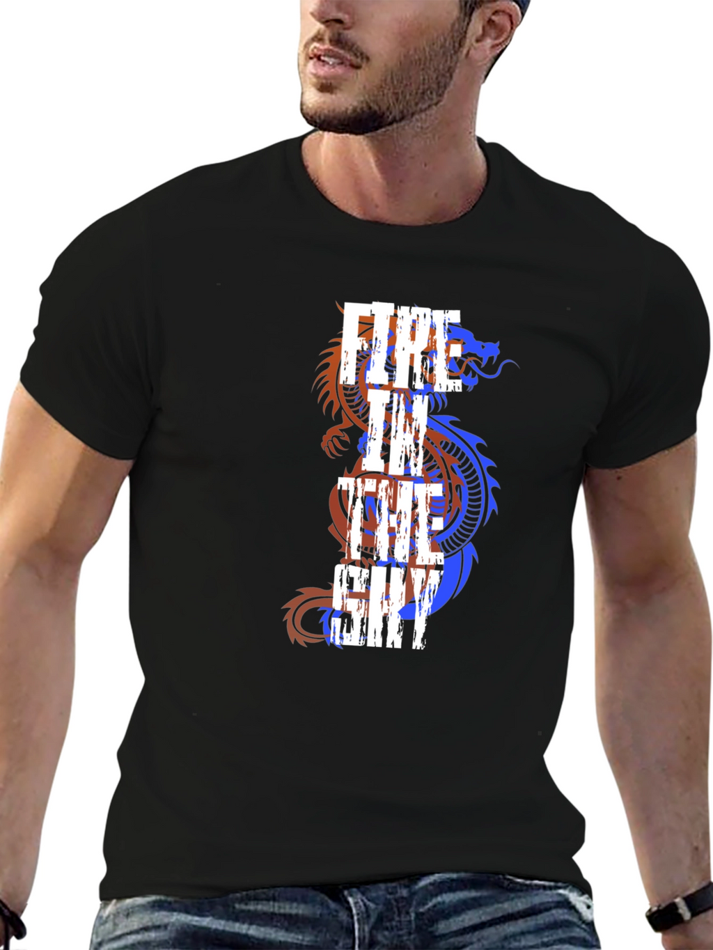 Fire in the Sky Dragon Graphic T-Shirt