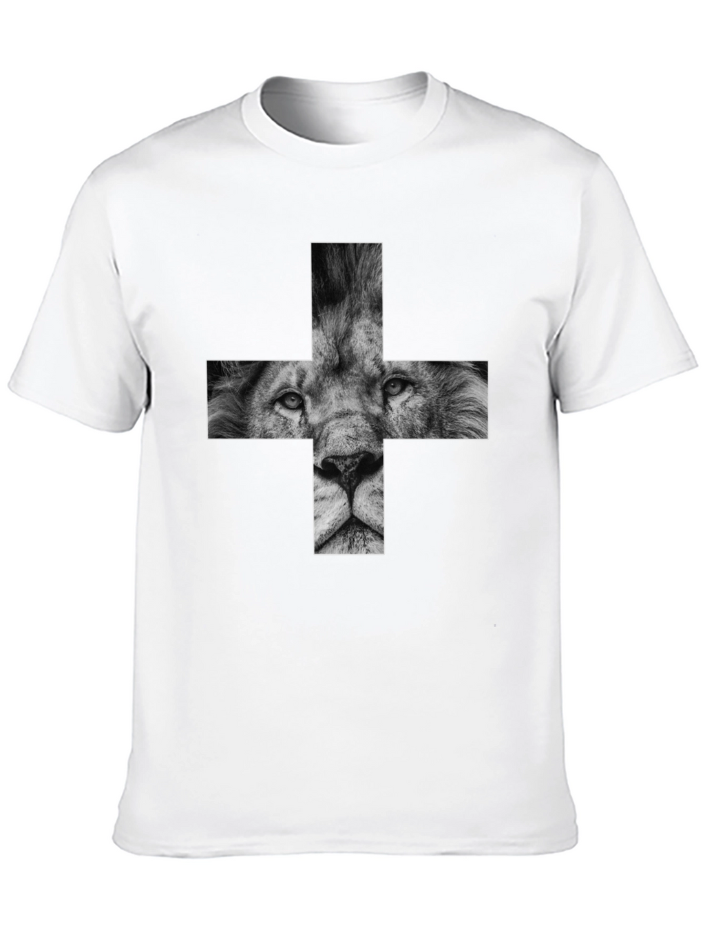 Lion Cross Graphic Black T-Shirt