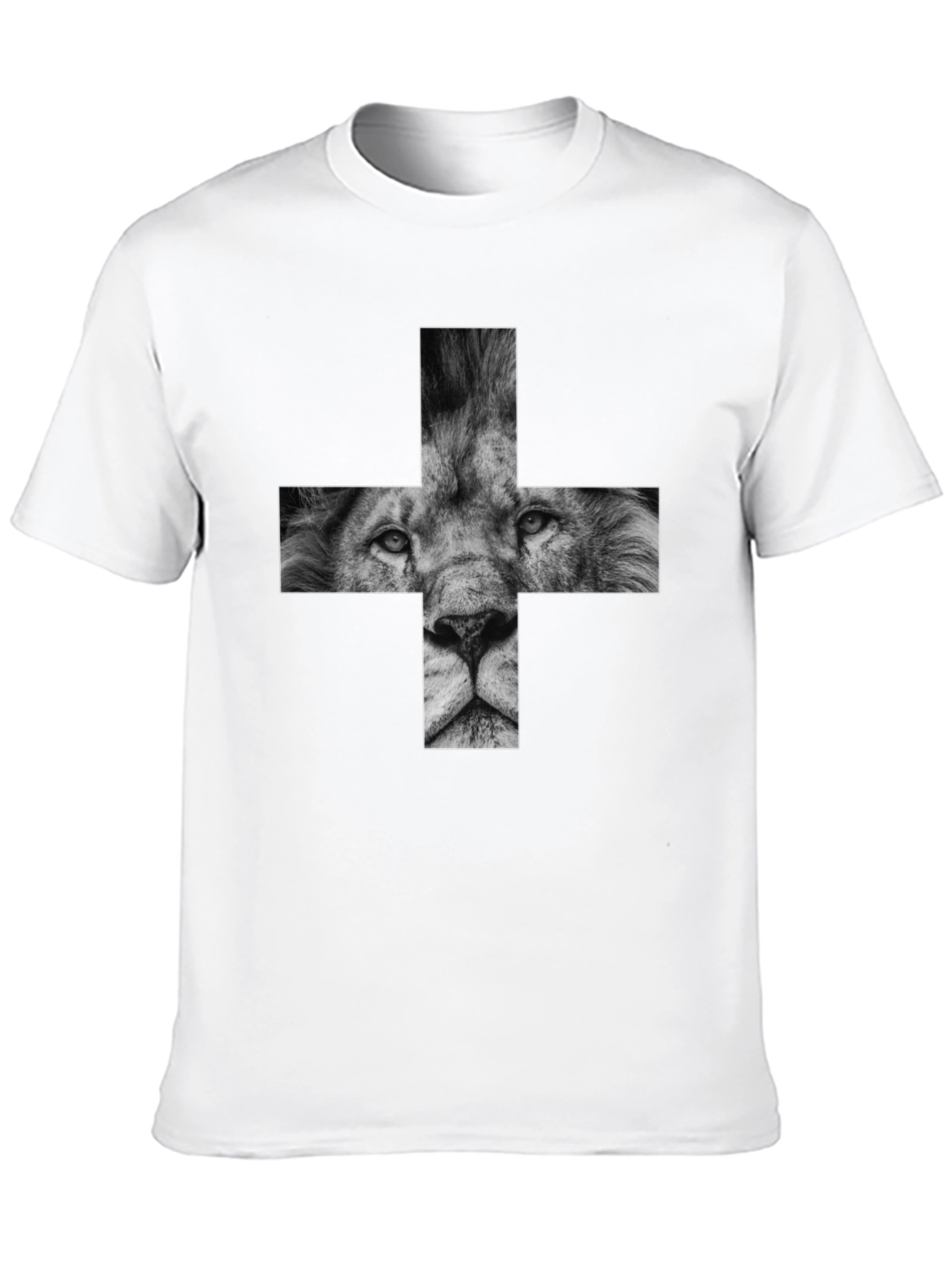 Lion Cross Graphic Black T-Shirt