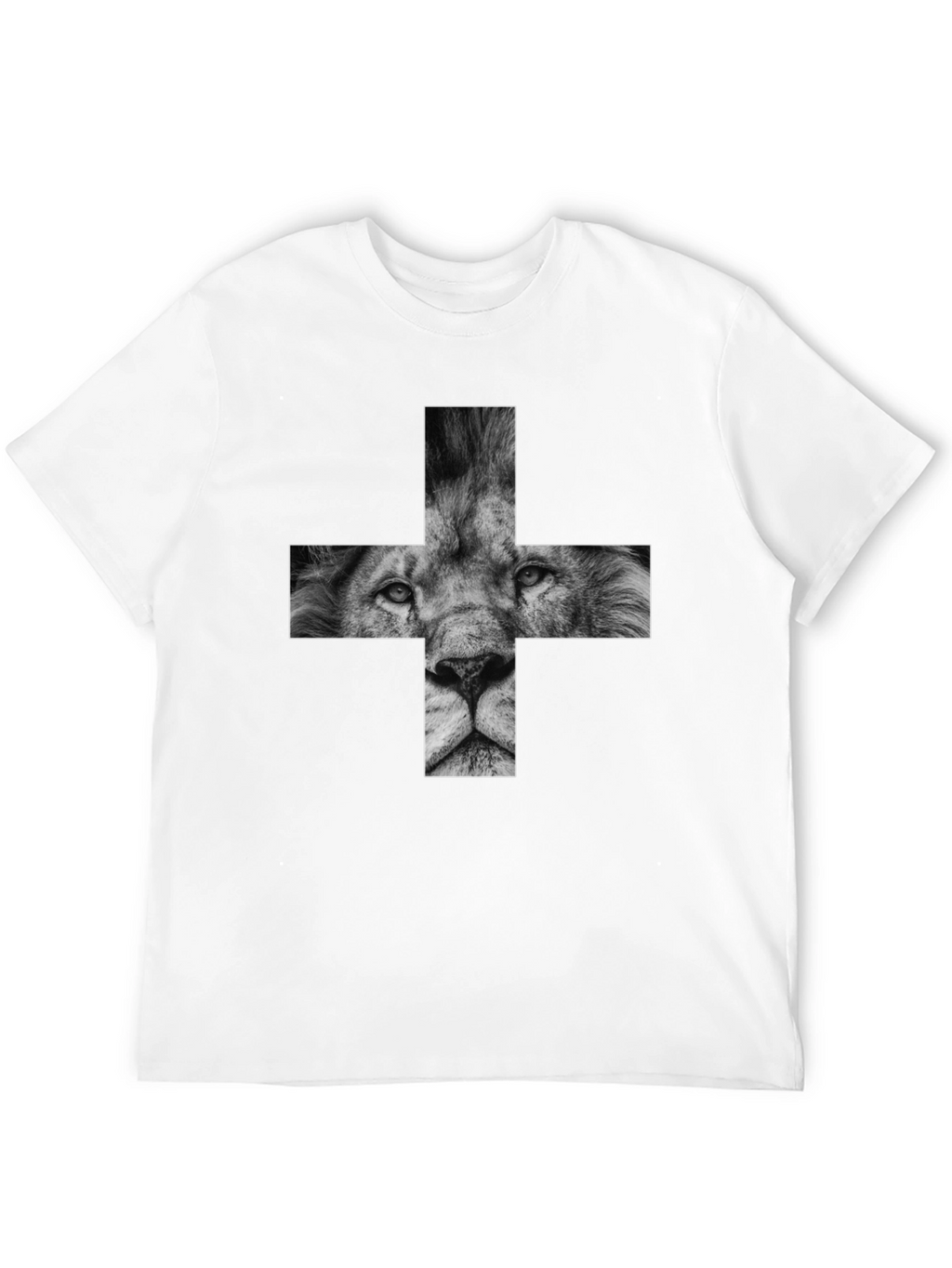 Lion Cross Graphic Black T-Shirt
