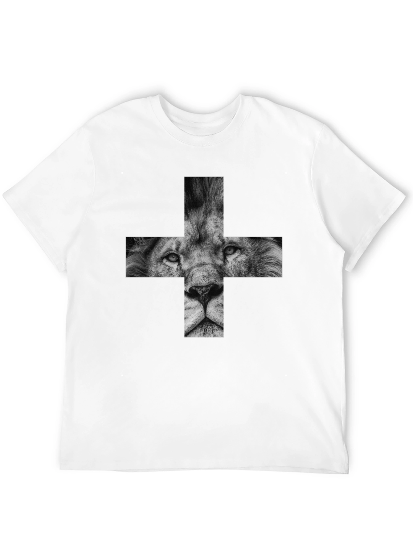 Lion Cross Graphic Black T-Shirt