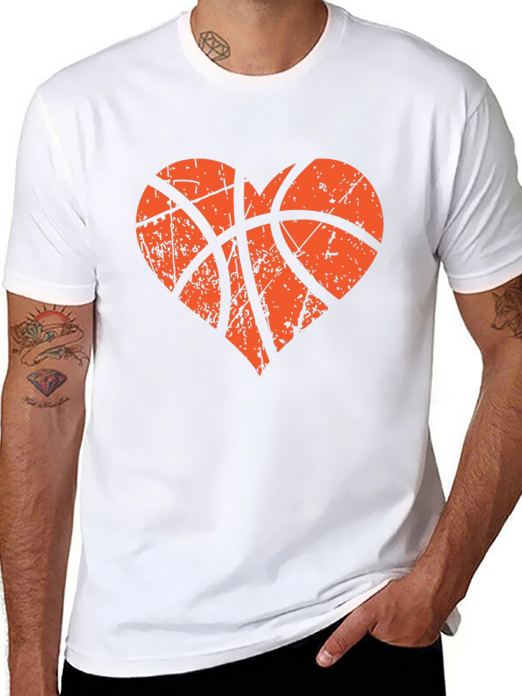 Basketball Heart Graphic Tee - Love the Game!