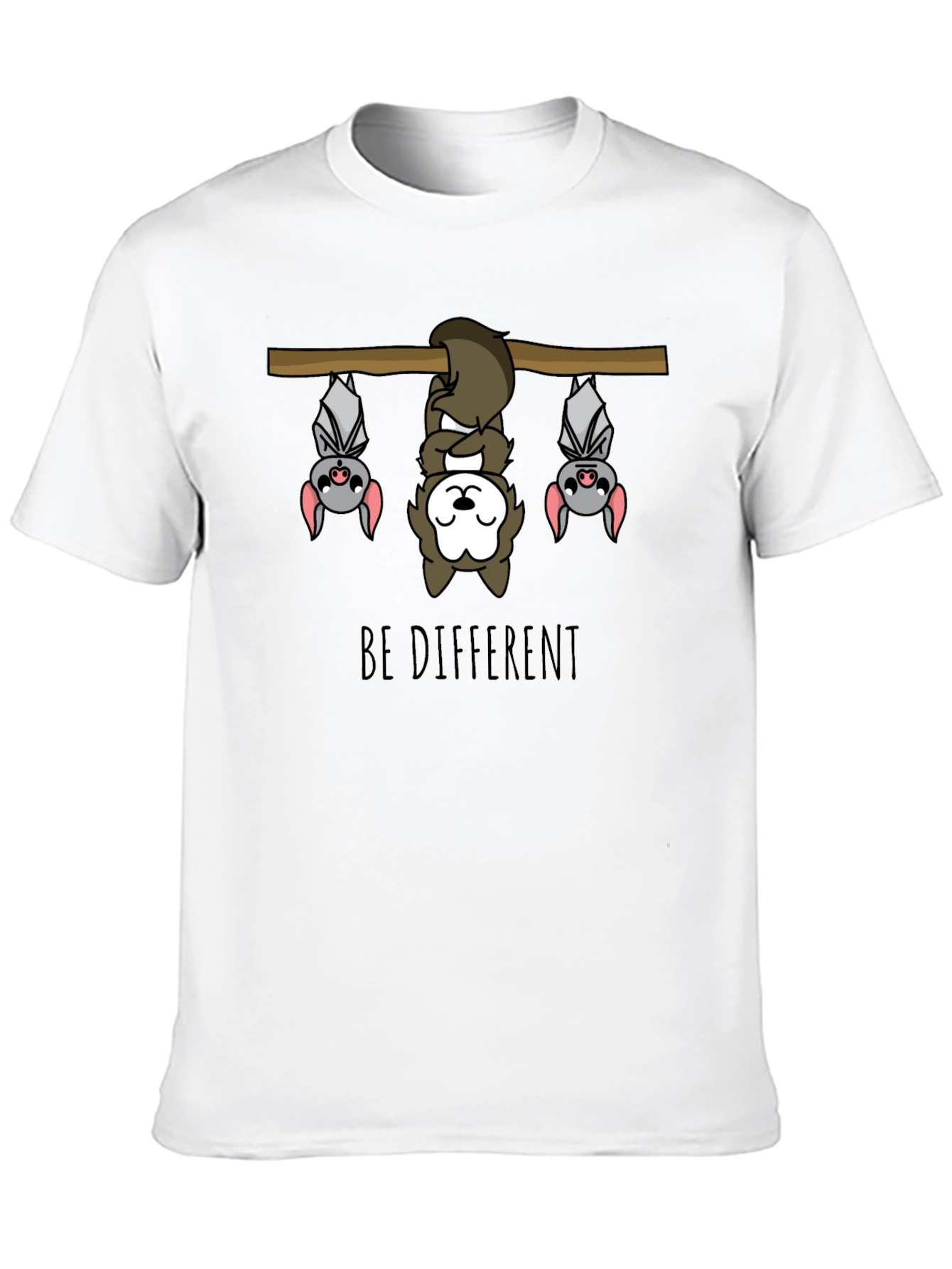 Be Different Sloth & Bats Graphic Tee