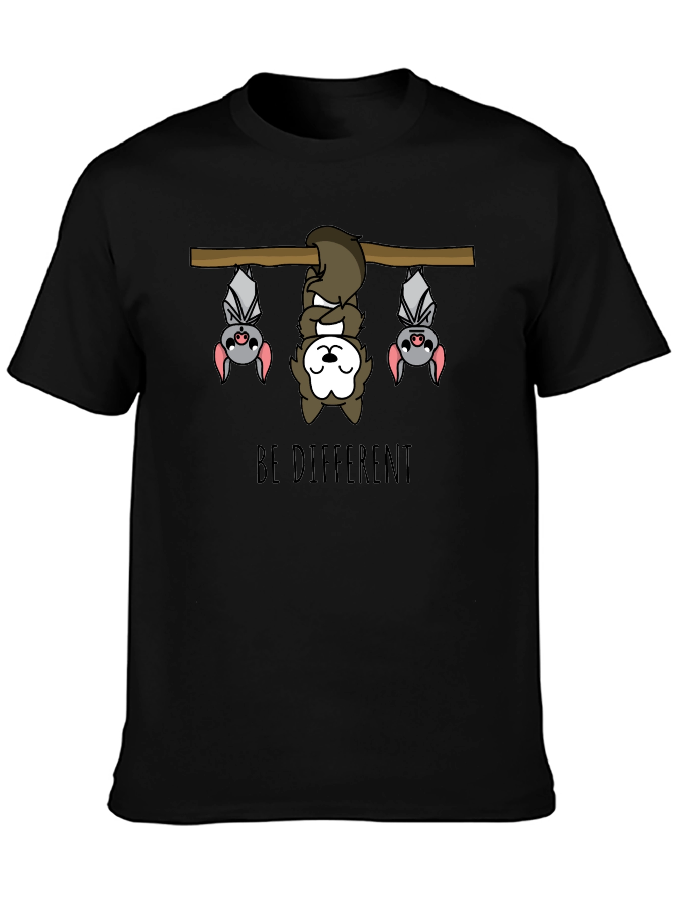 Be Different Sloth & Bats Graphic Tee