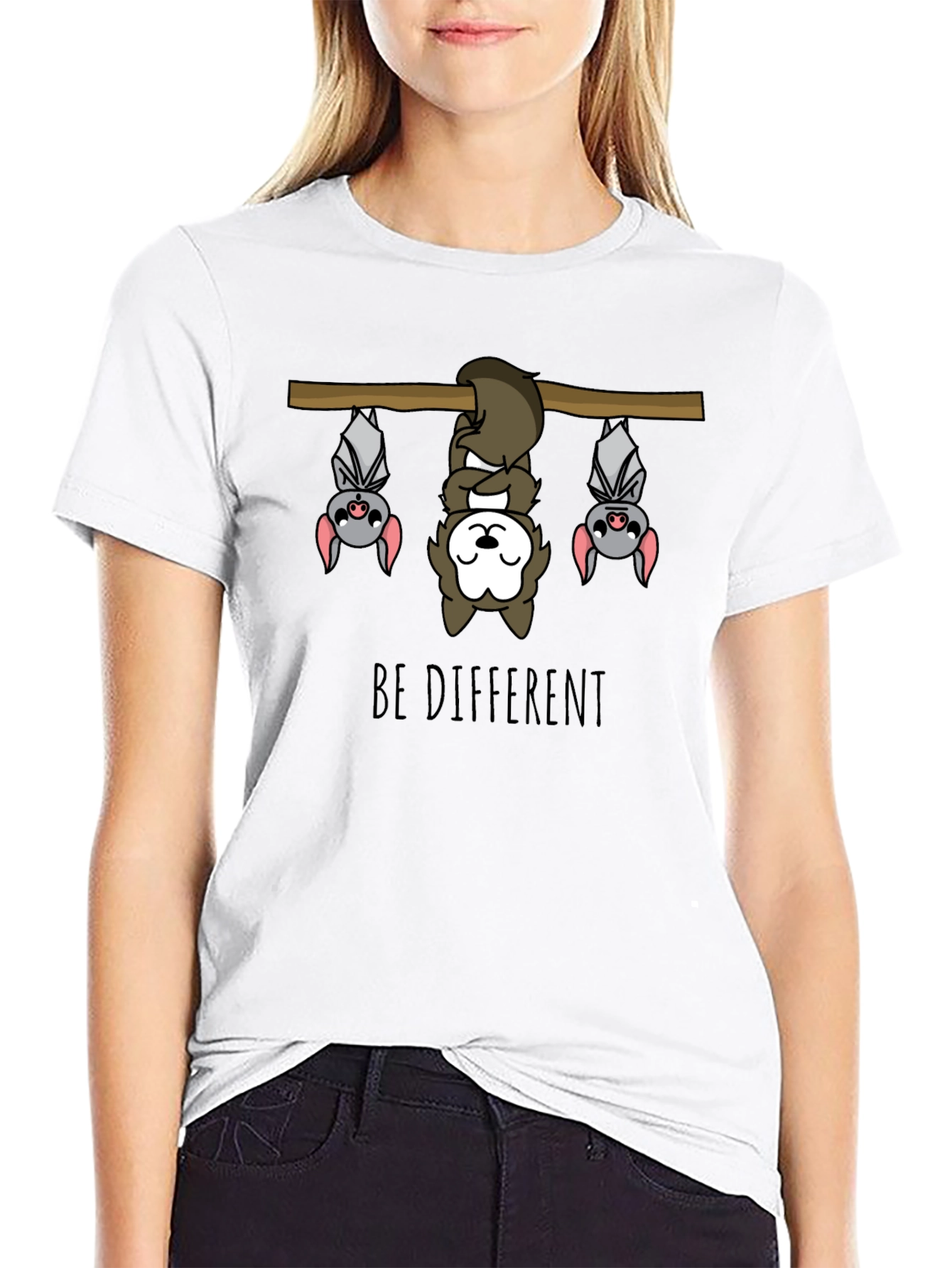 Be Different Sloth & Bats Graphic Tee