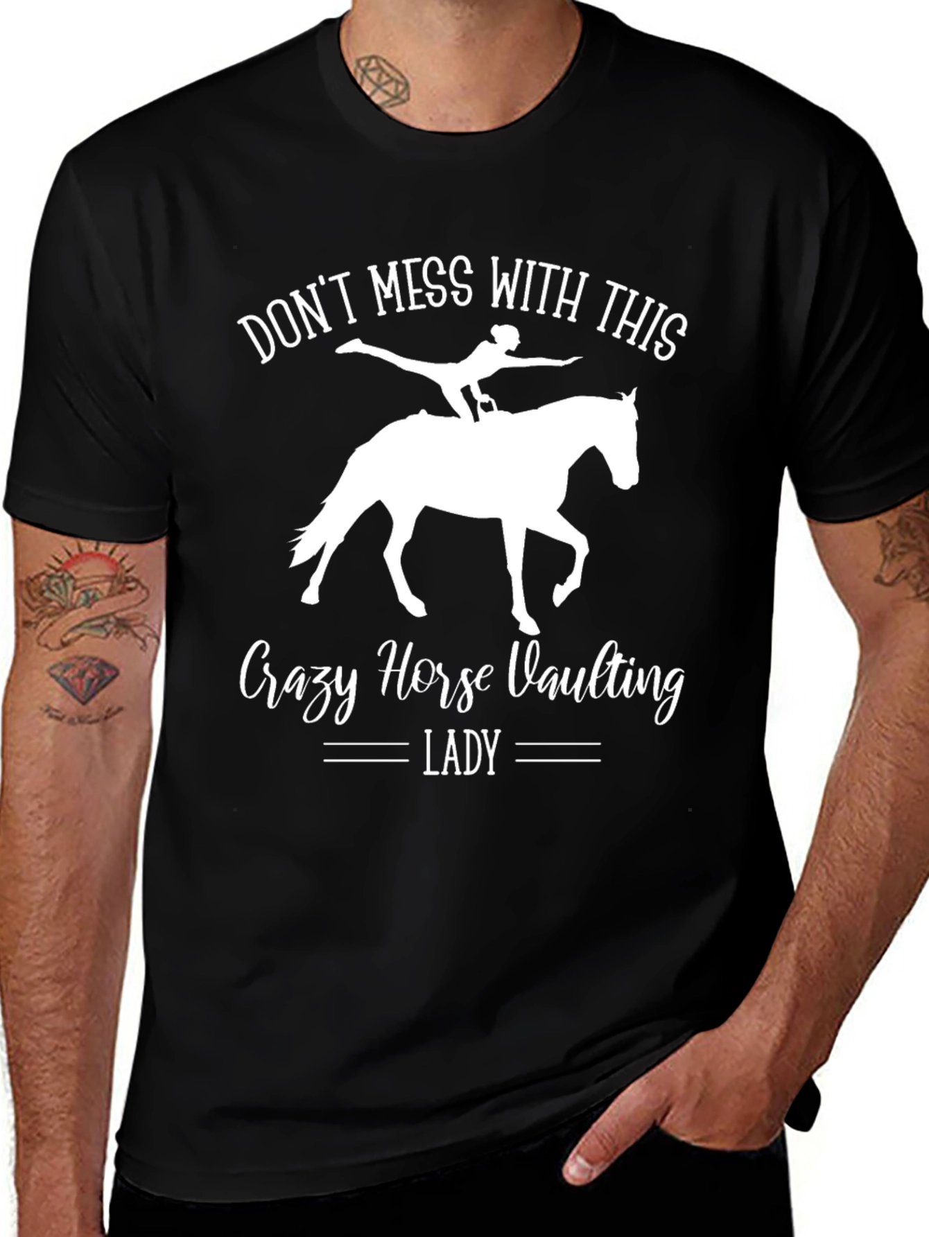 Crazy Horse Vaulting Lady T-Shirt - Equestrian Gift
