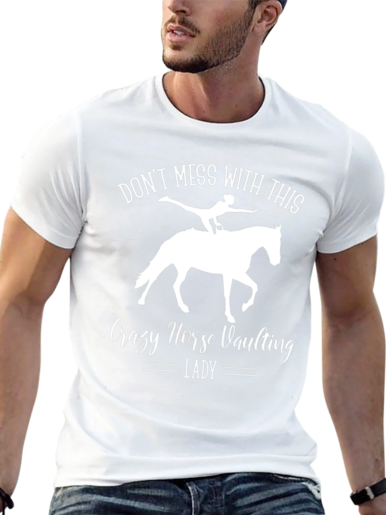 Crazy Horse Vaulting Lady T-Shirt - Equestrian Gift