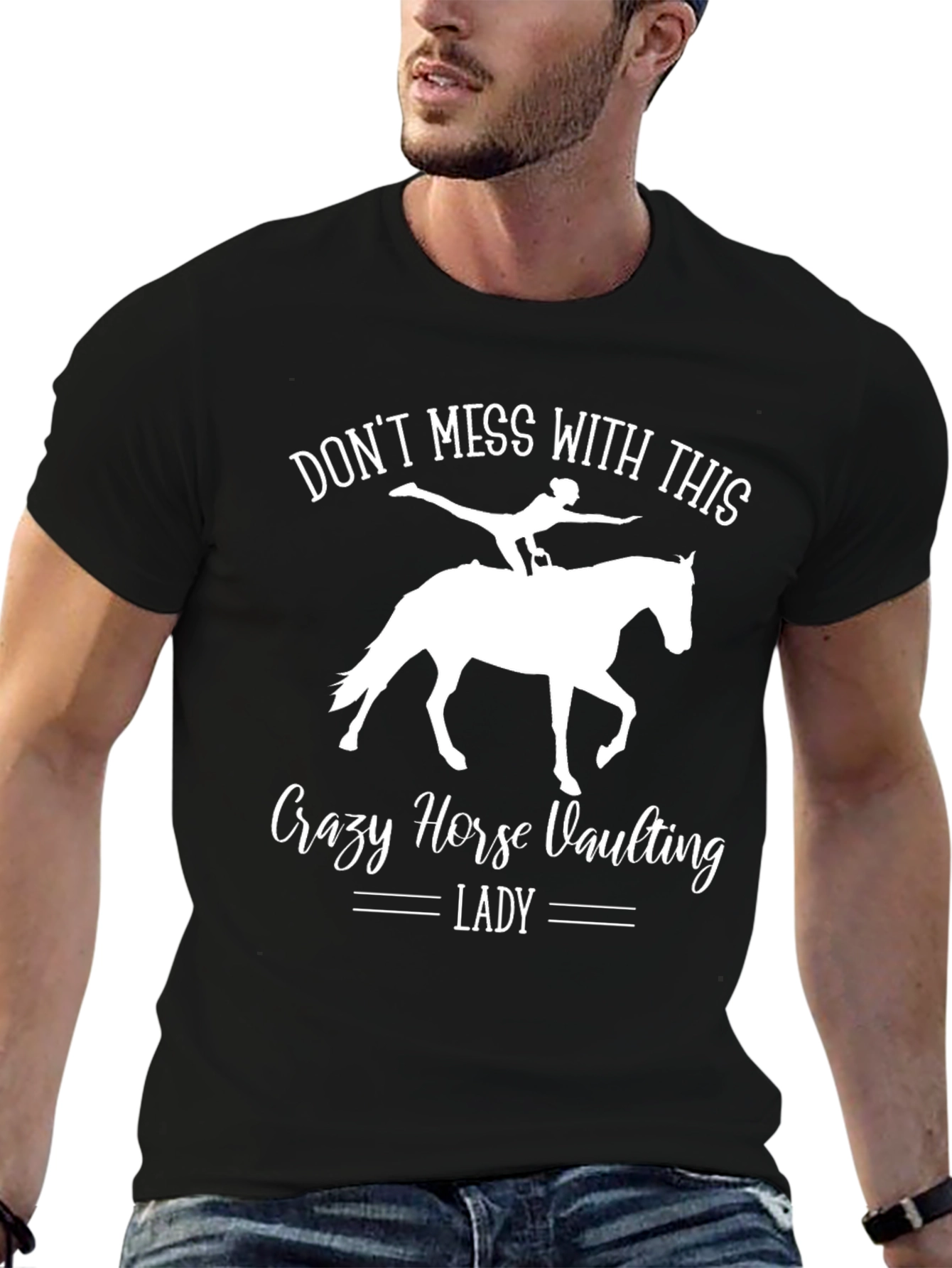 Crazy Horse Vaulting Lady T-Shirt - Equestrian Gift