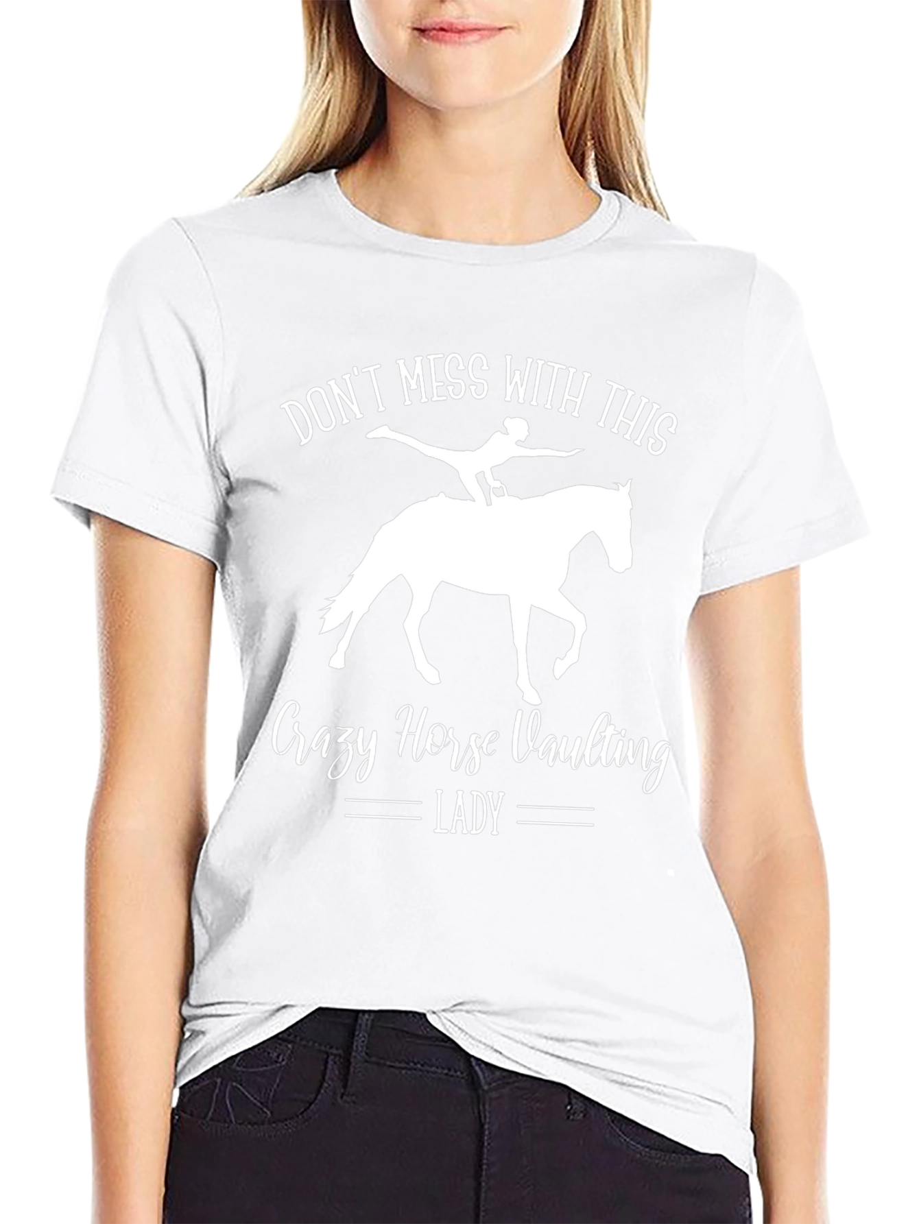 Crazy Horse Vaulting Lady T-Shirt - Equestrian Gift
