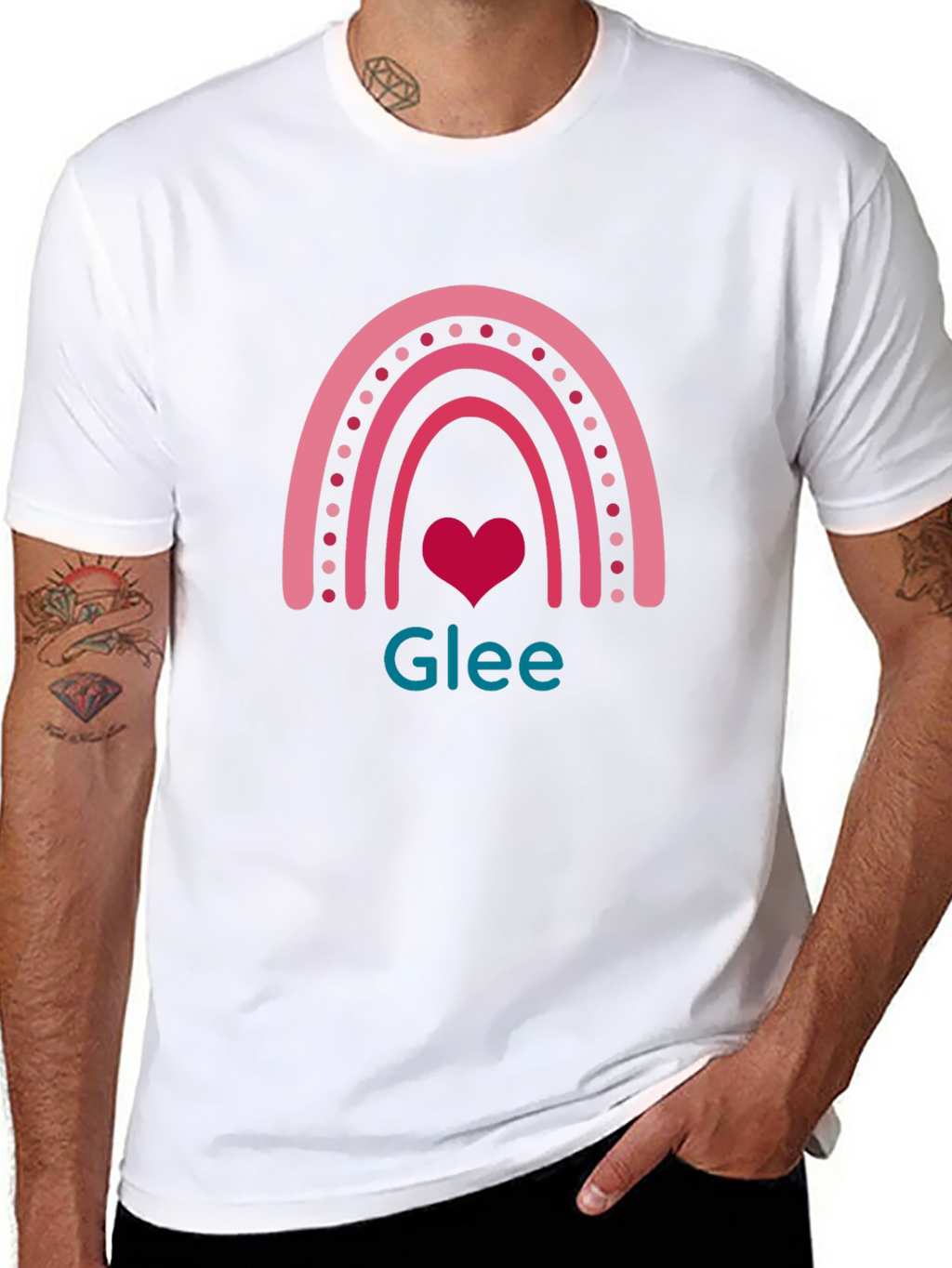 Glee Rainbow Heart T-Shirt - Black