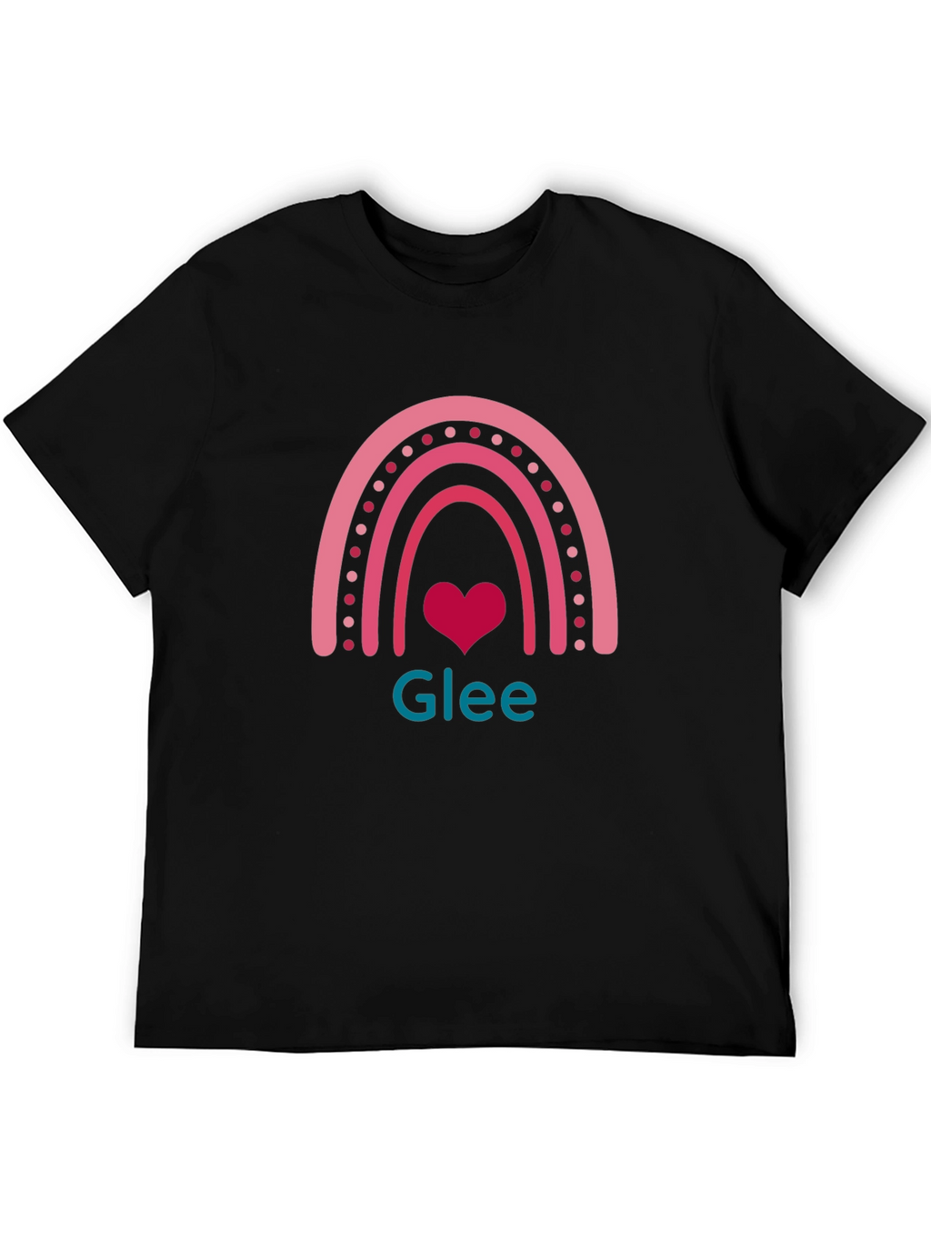 Glee Rainbow Heart T-Shirt - Black