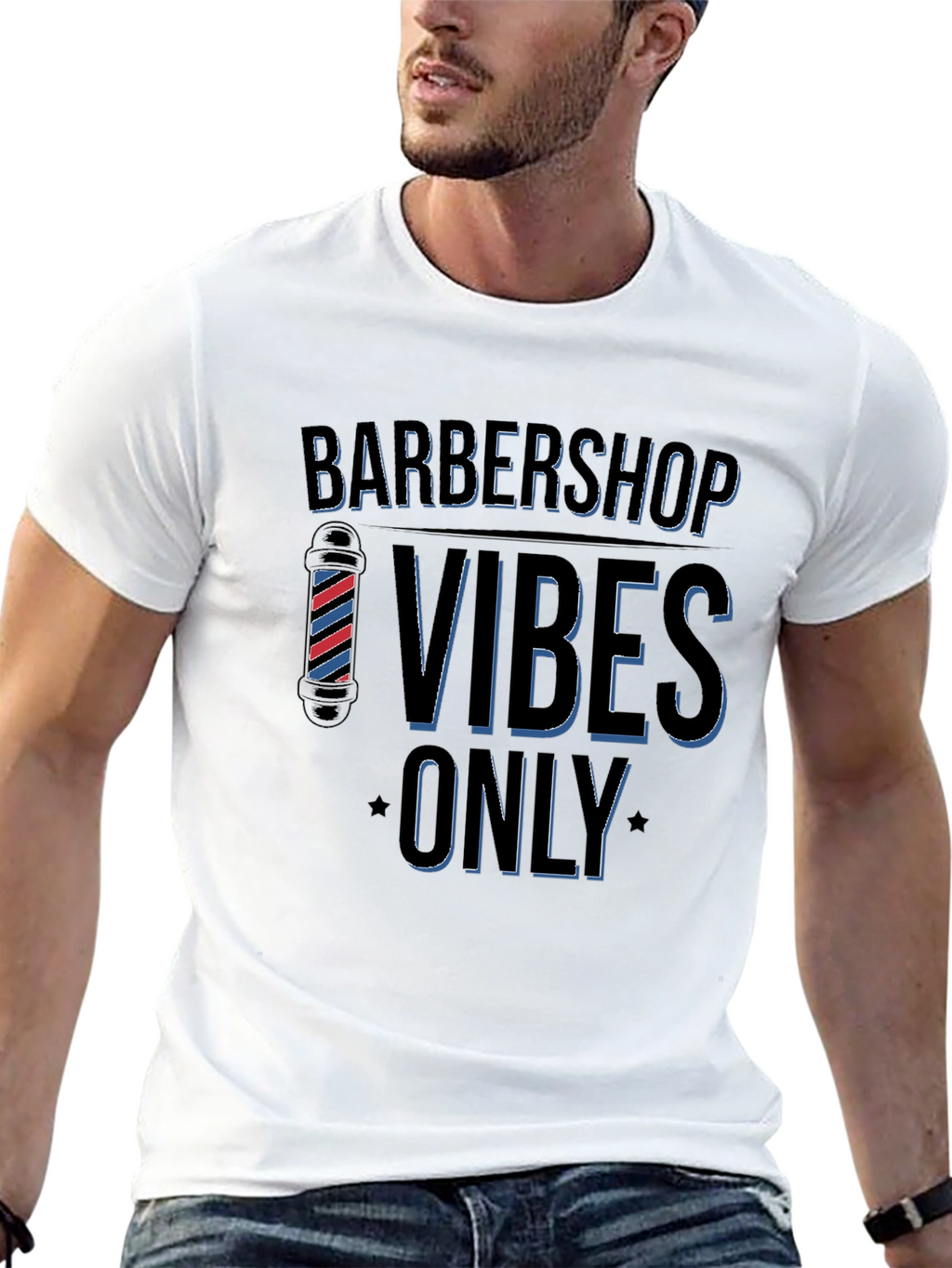 Barbershop Vibes Only Black T-Shirt