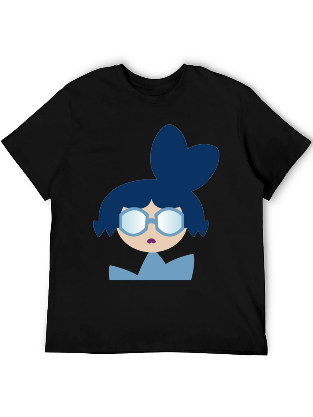 Cartoon Character Graphic Tee - Black