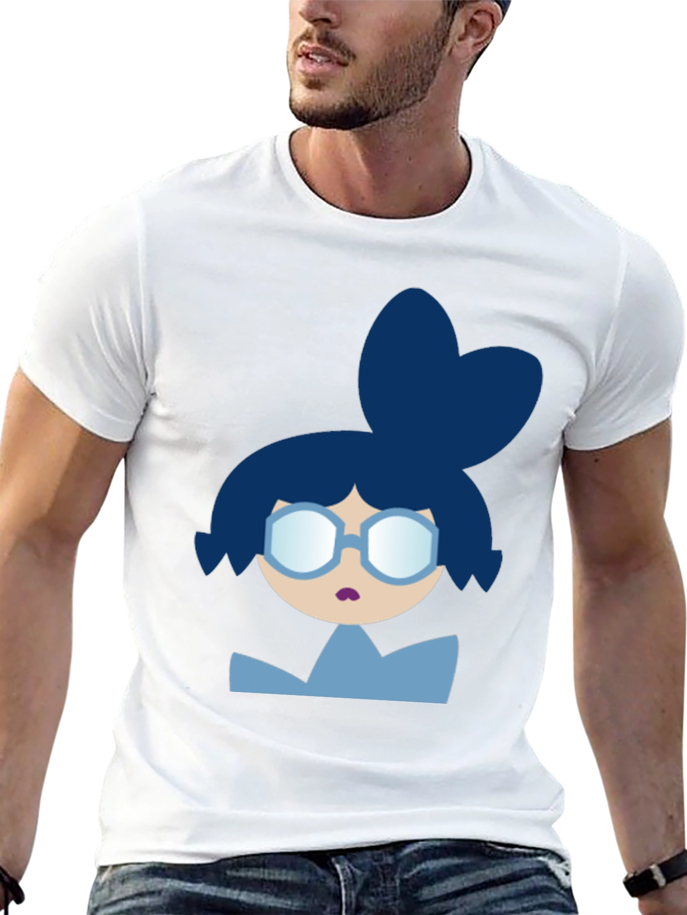 Cartoon Character Graphic Tee - Black