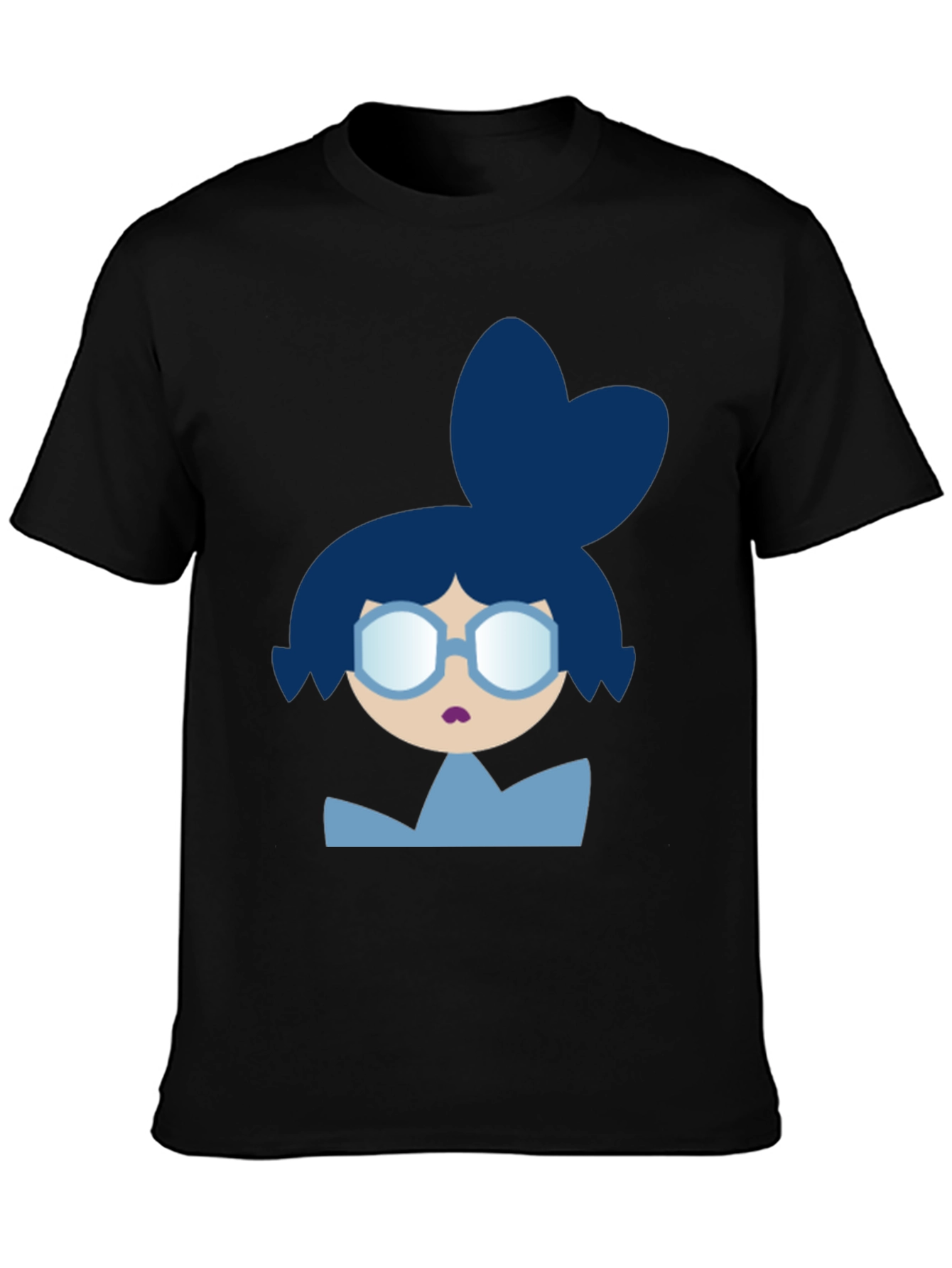 Cartoon Character Graphic Tee - Black