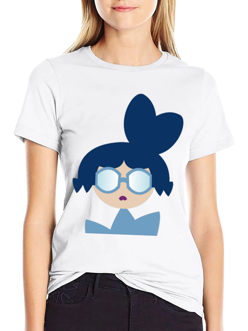 Cartoon Character Graphic Tee - Black