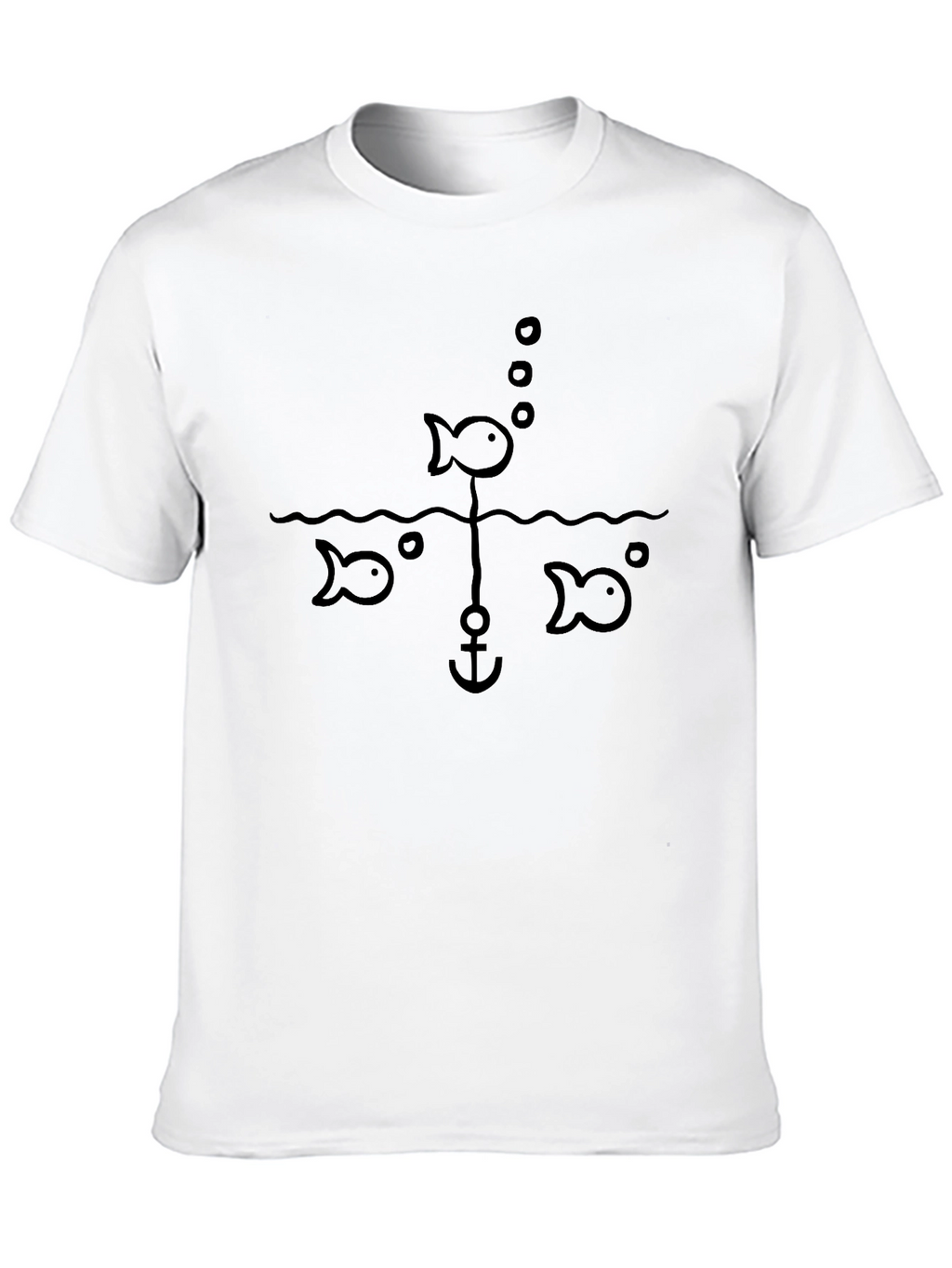 Fish Anchor Graphic Black T-Shirt
