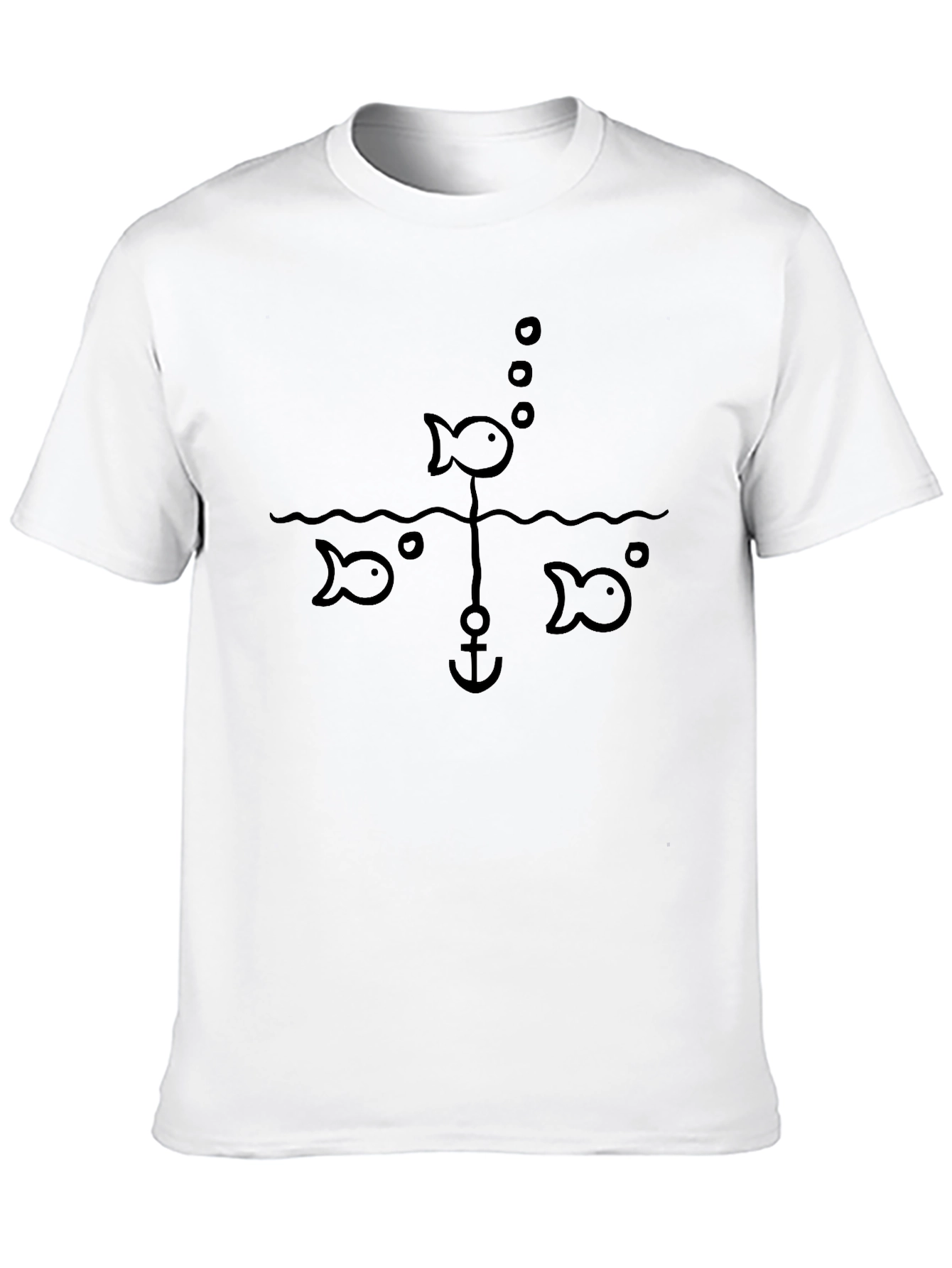Fish Anchor Graphic Black T-Shirt
