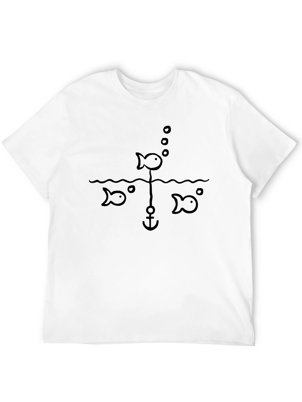 Fish Anchor Graphic Black T-Shirt