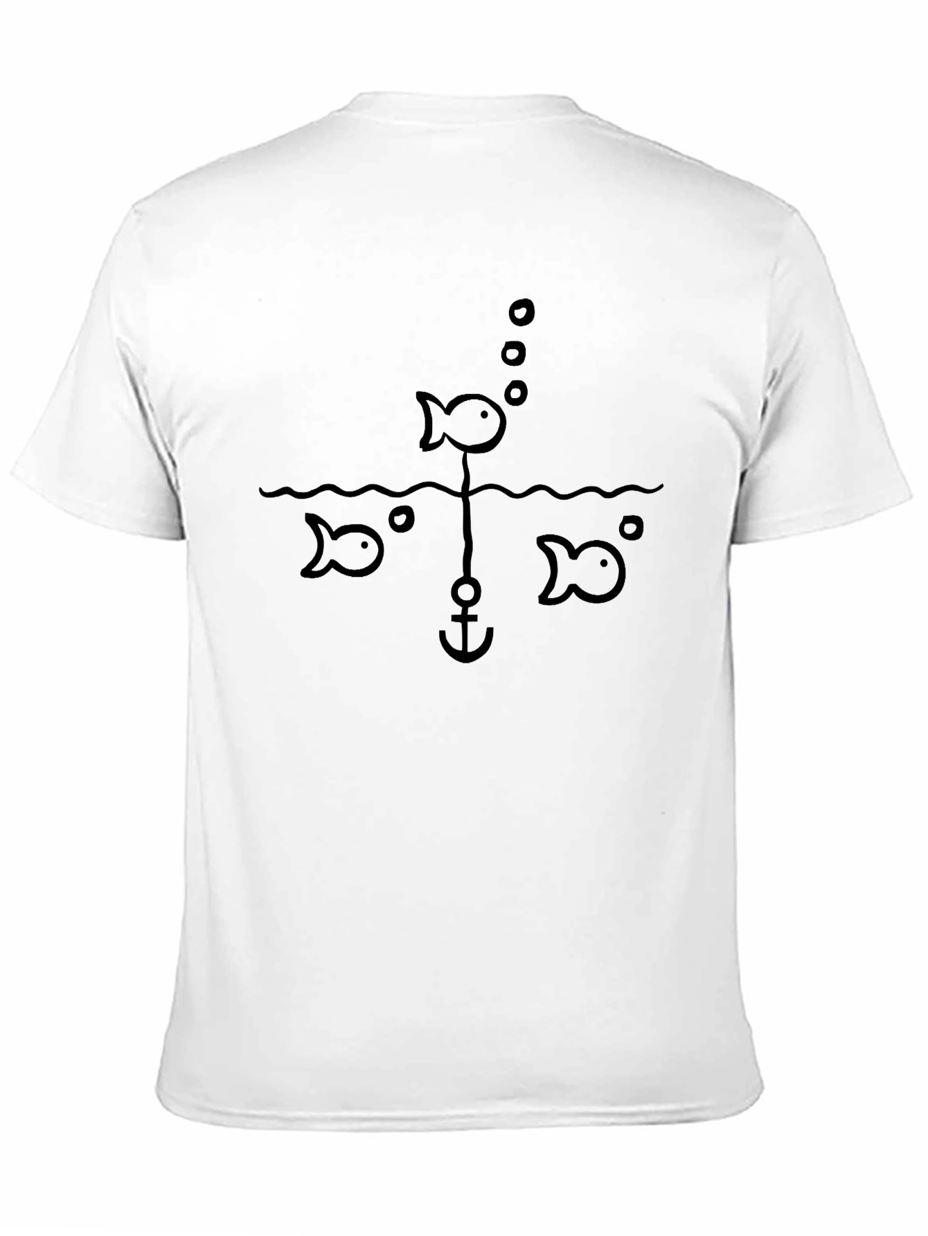 Fish Anchor Graphic Black T-Shirt