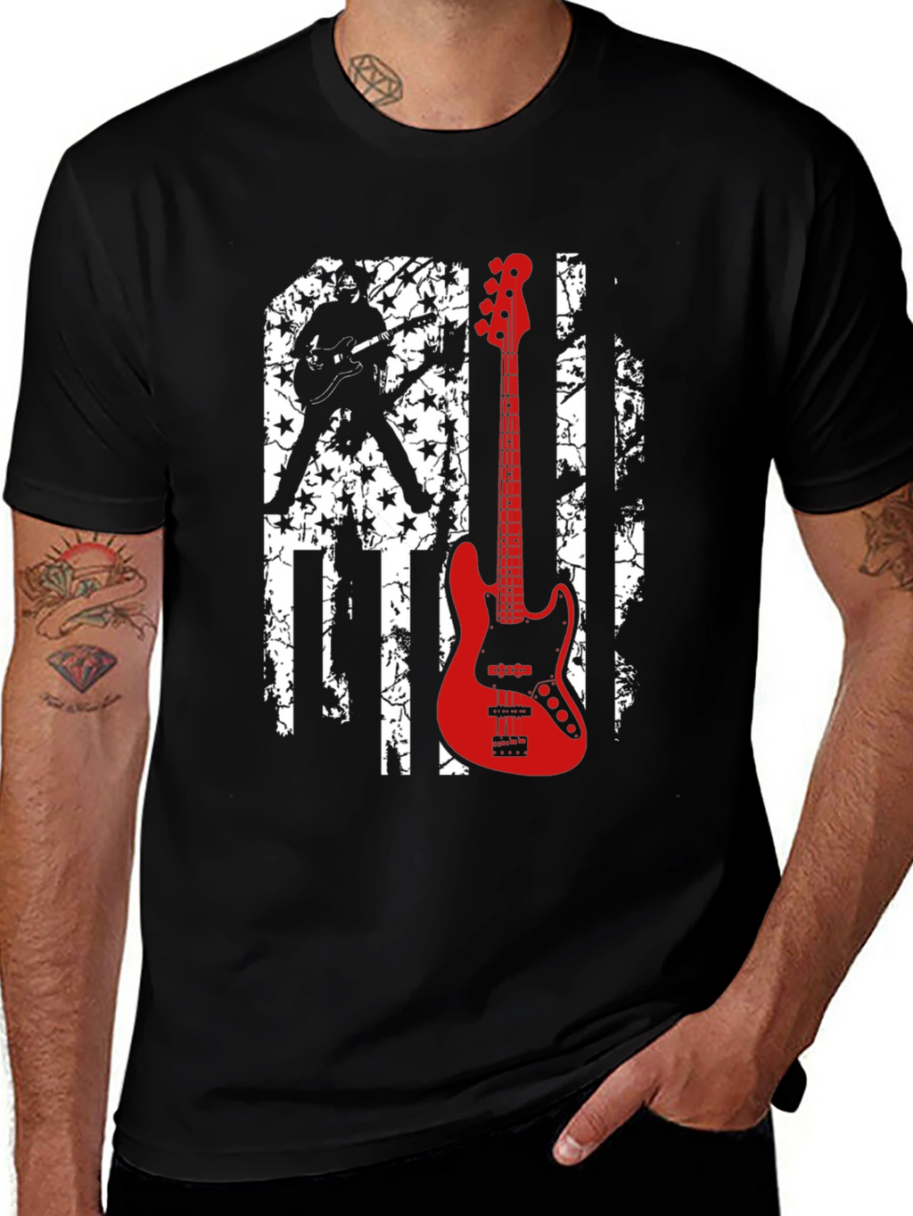 Guitarist American Flag T-Shirt