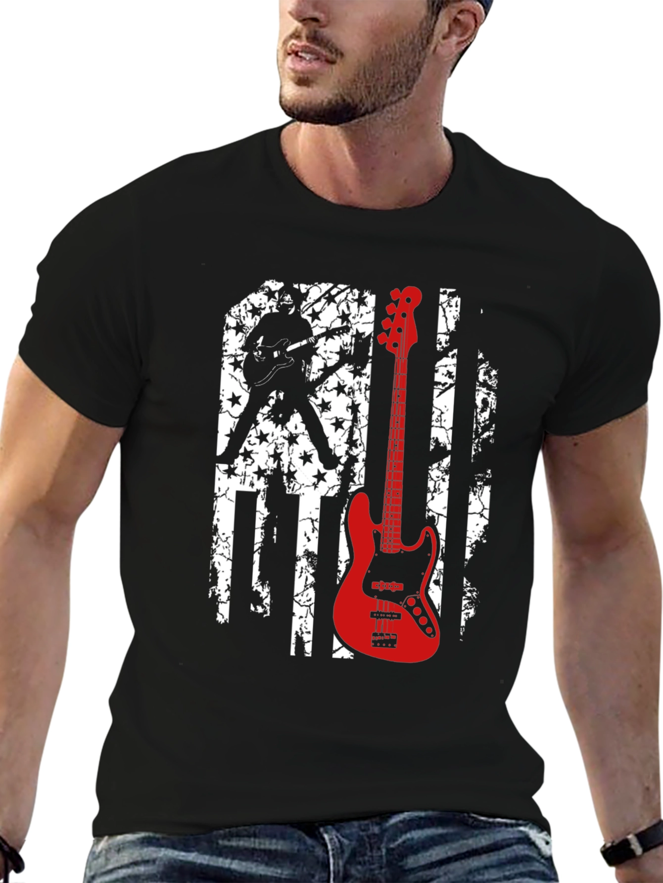 Guitarist American Flag T-Shirt