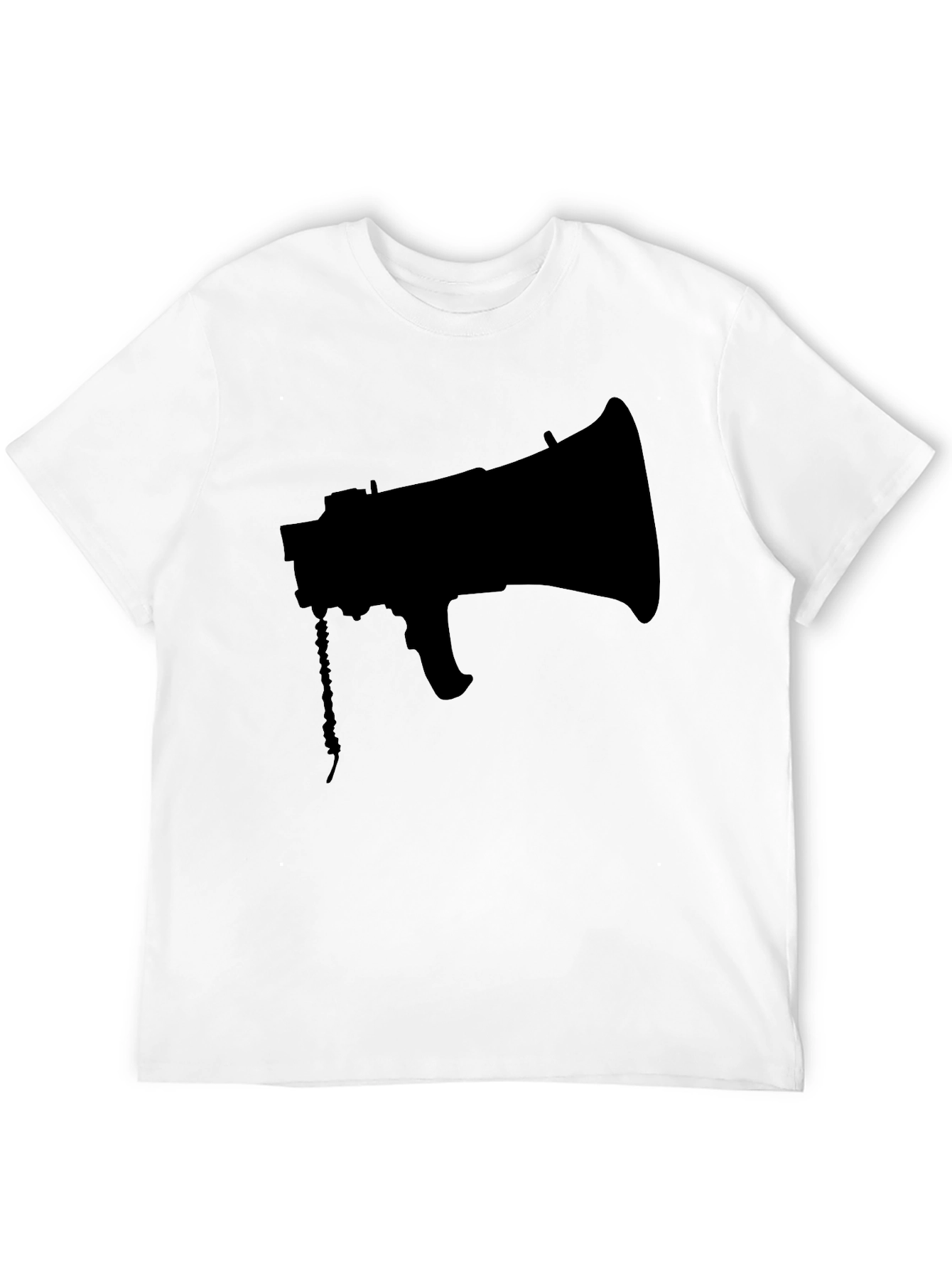 Black Megaphone Graphic Tee - Stylish Mens T-Shirt