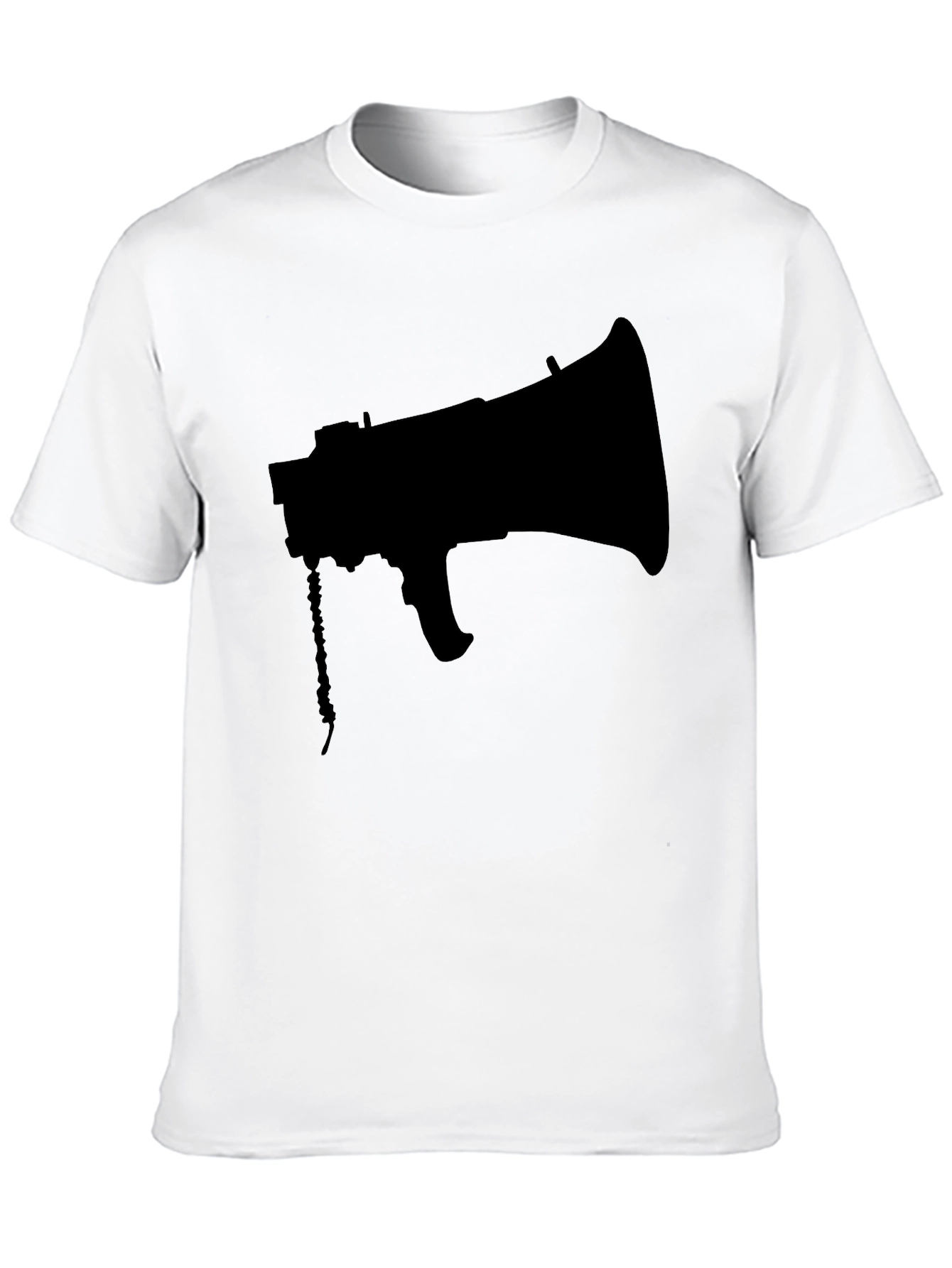 Black Megaphone Graphic Tee - Stylish Mens T-Shirt