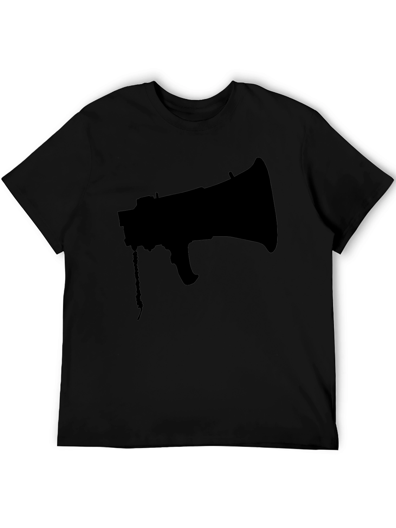 Black Megaphone Graphic Tee - Stylish Mens T-Shirt