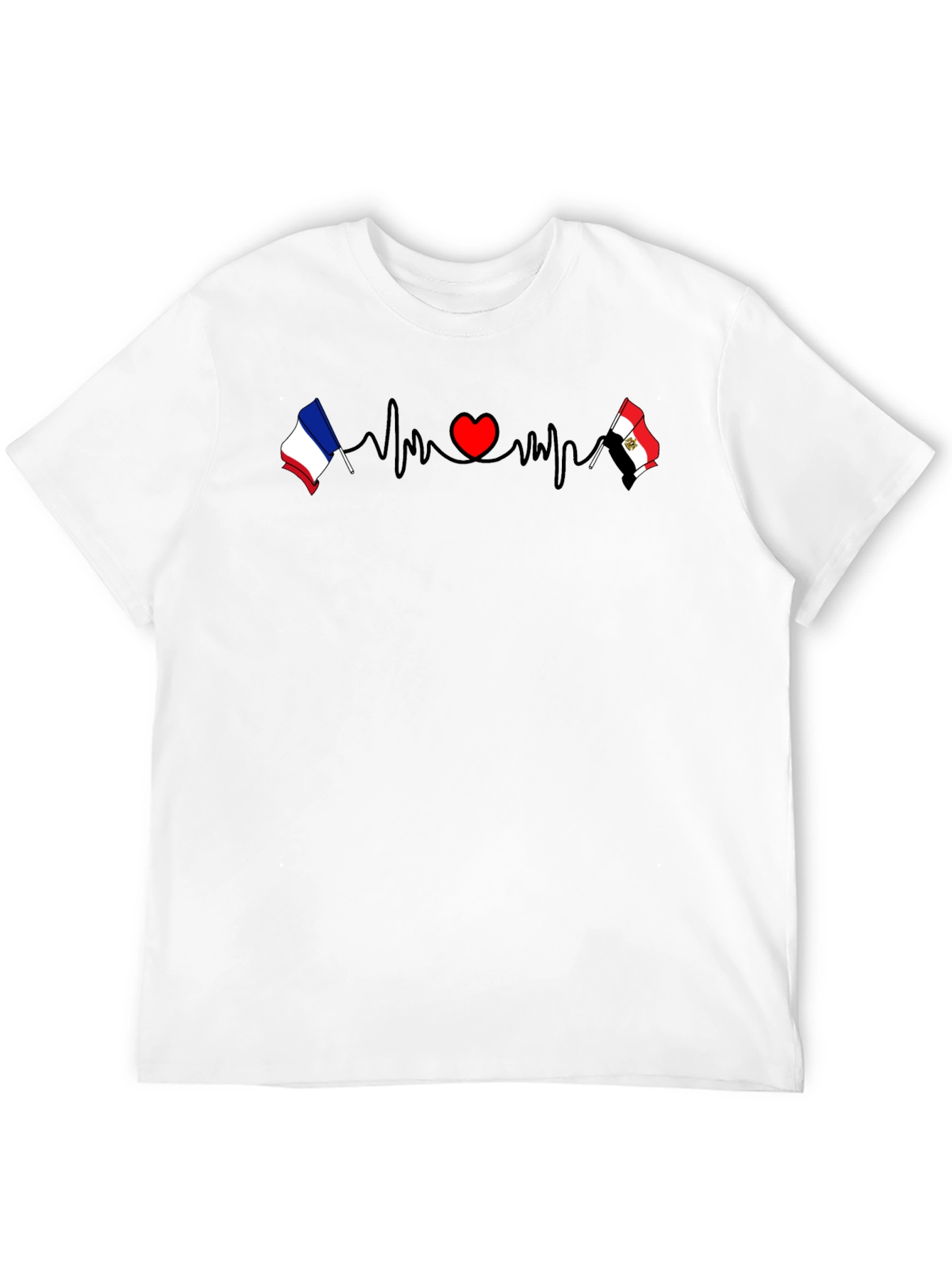 Heartbeat France Egypt T-Shirt - Black