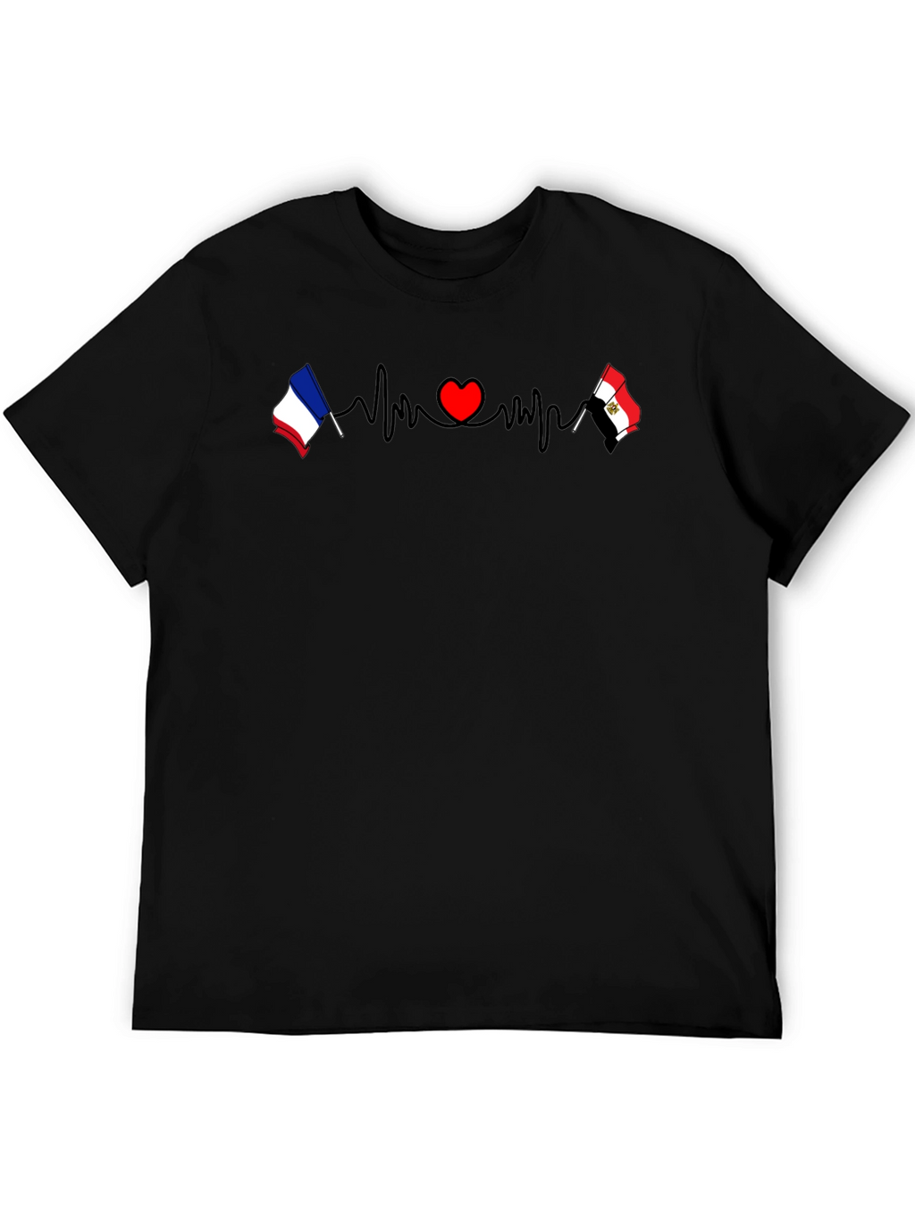 Heartbeat France Egypt T-Shirt - Black