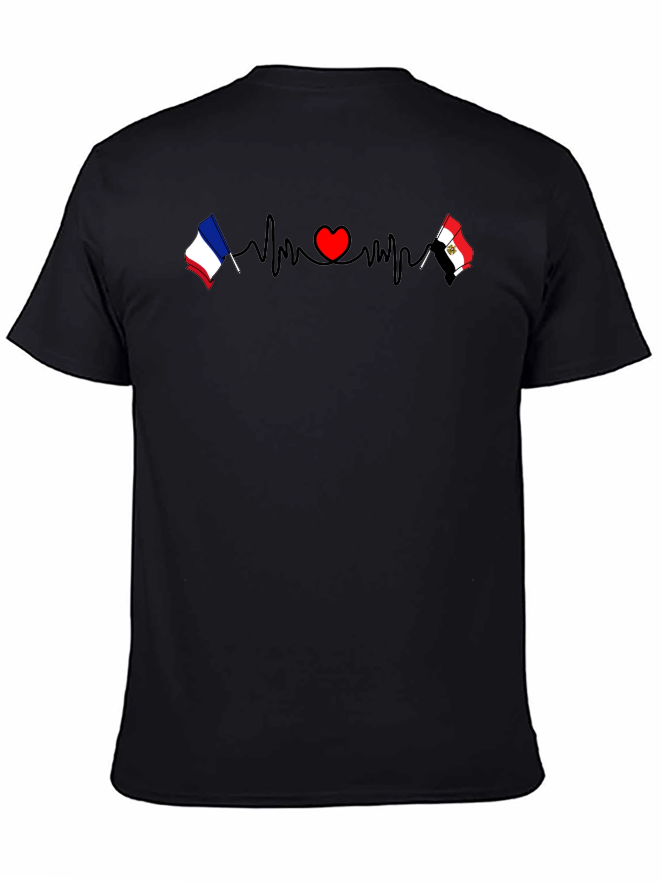 Heartbeat France Egypt T-Shirt - Black