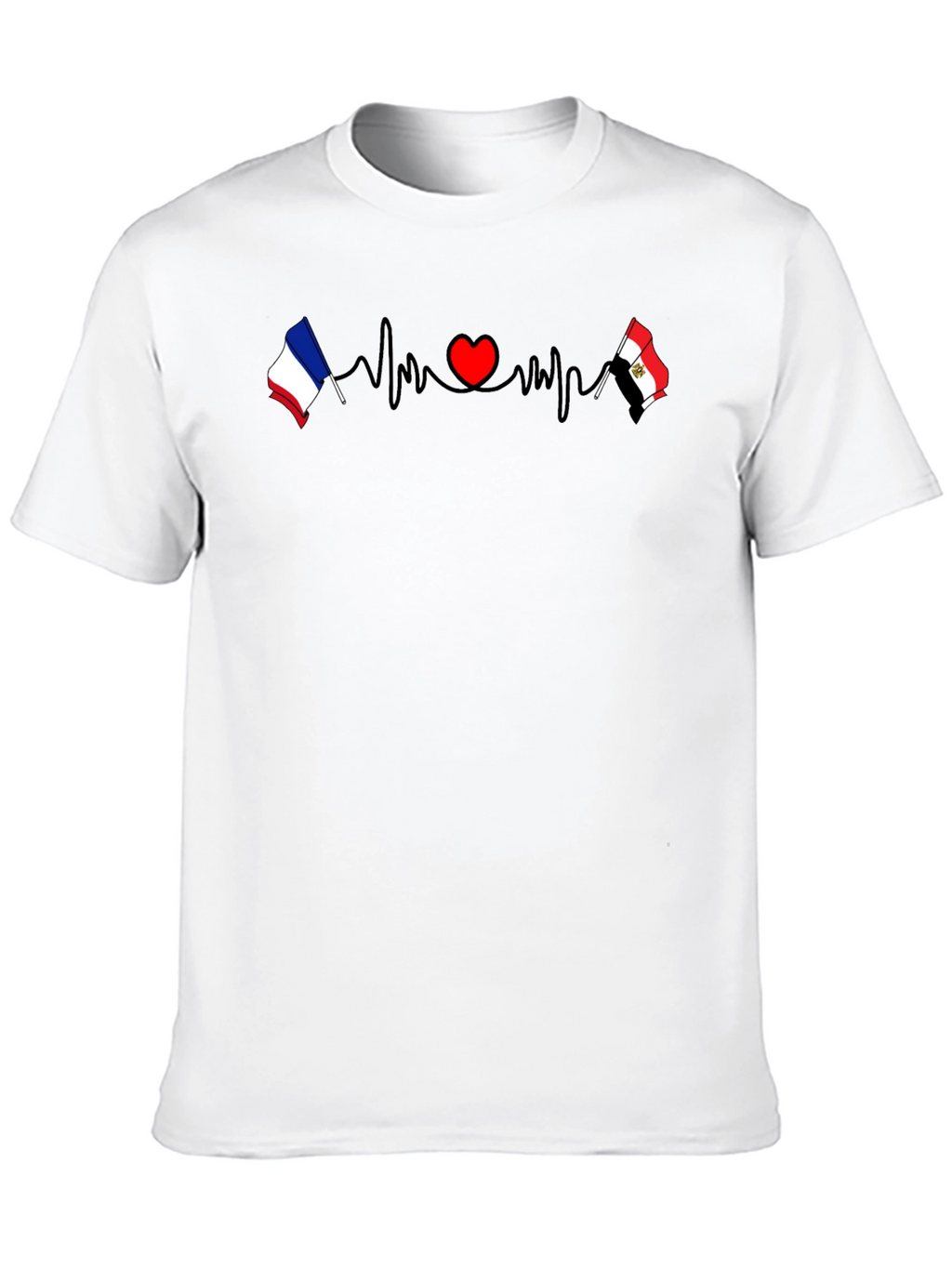 Heartbeat France Egypt T-Shirt - Black