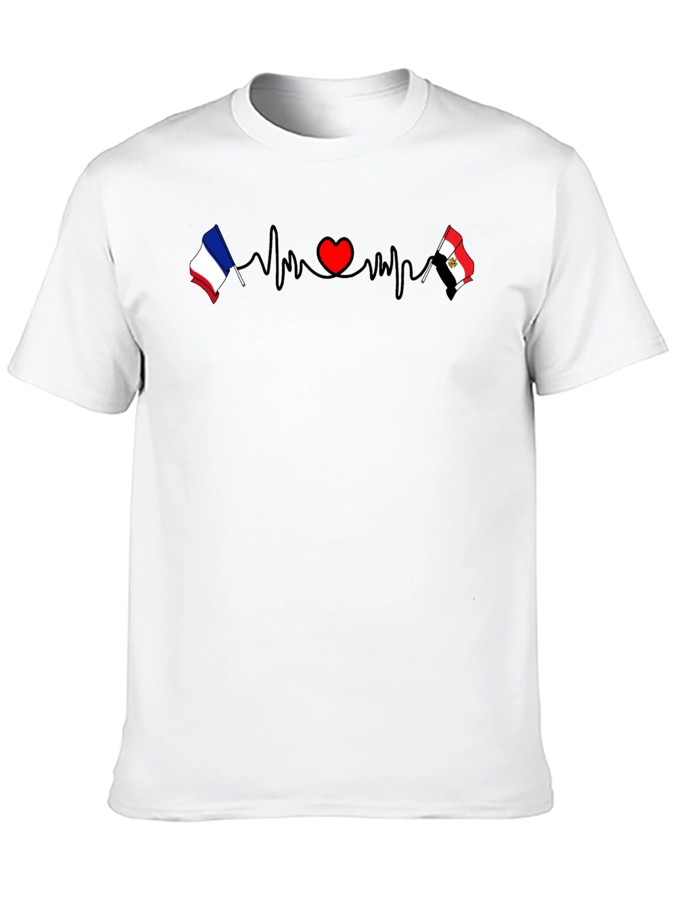 Heartbeat France Egypt T-Shirt - Black
