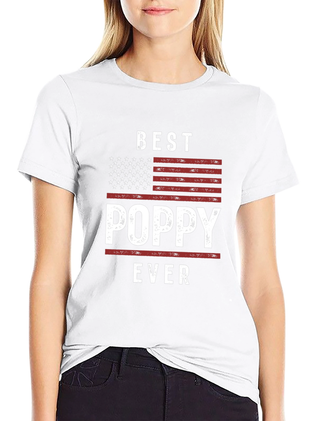 Best Poppy Ever American Flag Graphic Tee