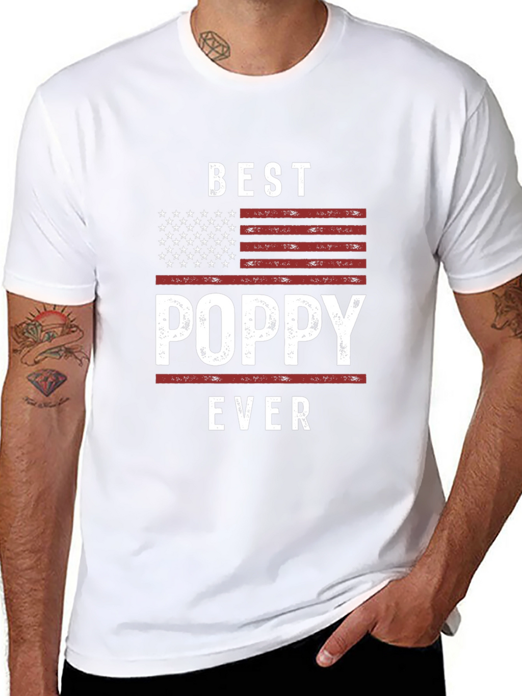 Best Poppy Ever American Flag Graphic Tee