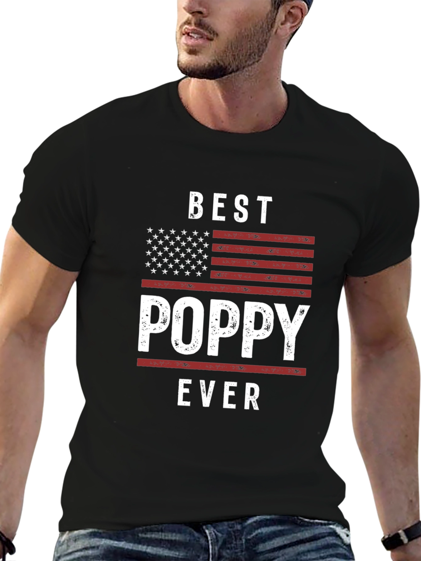 Best Poppy Ever American Flag Graphic Tee