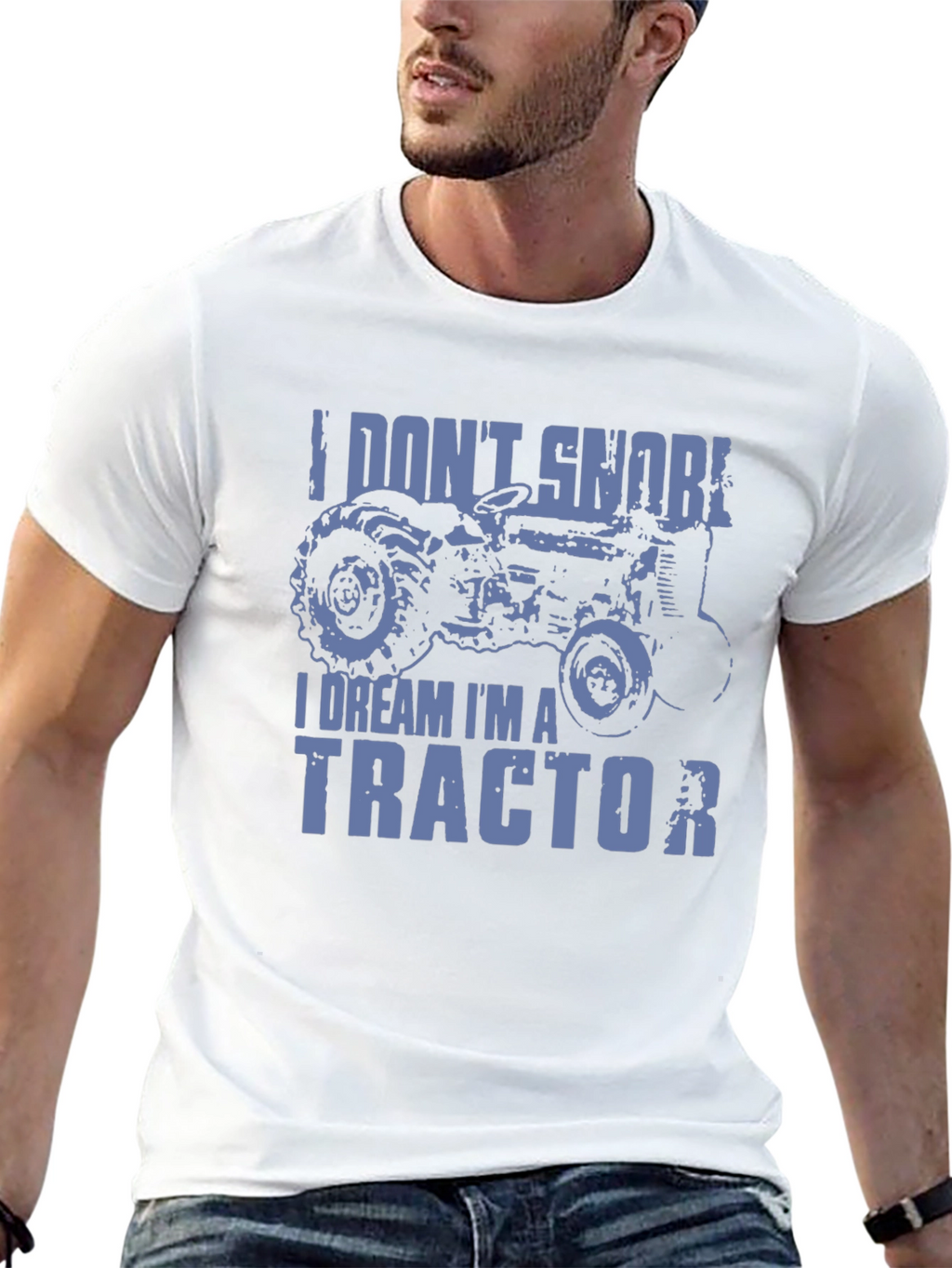 I Dream Im A Tractor Mens Graphic T-Shirt