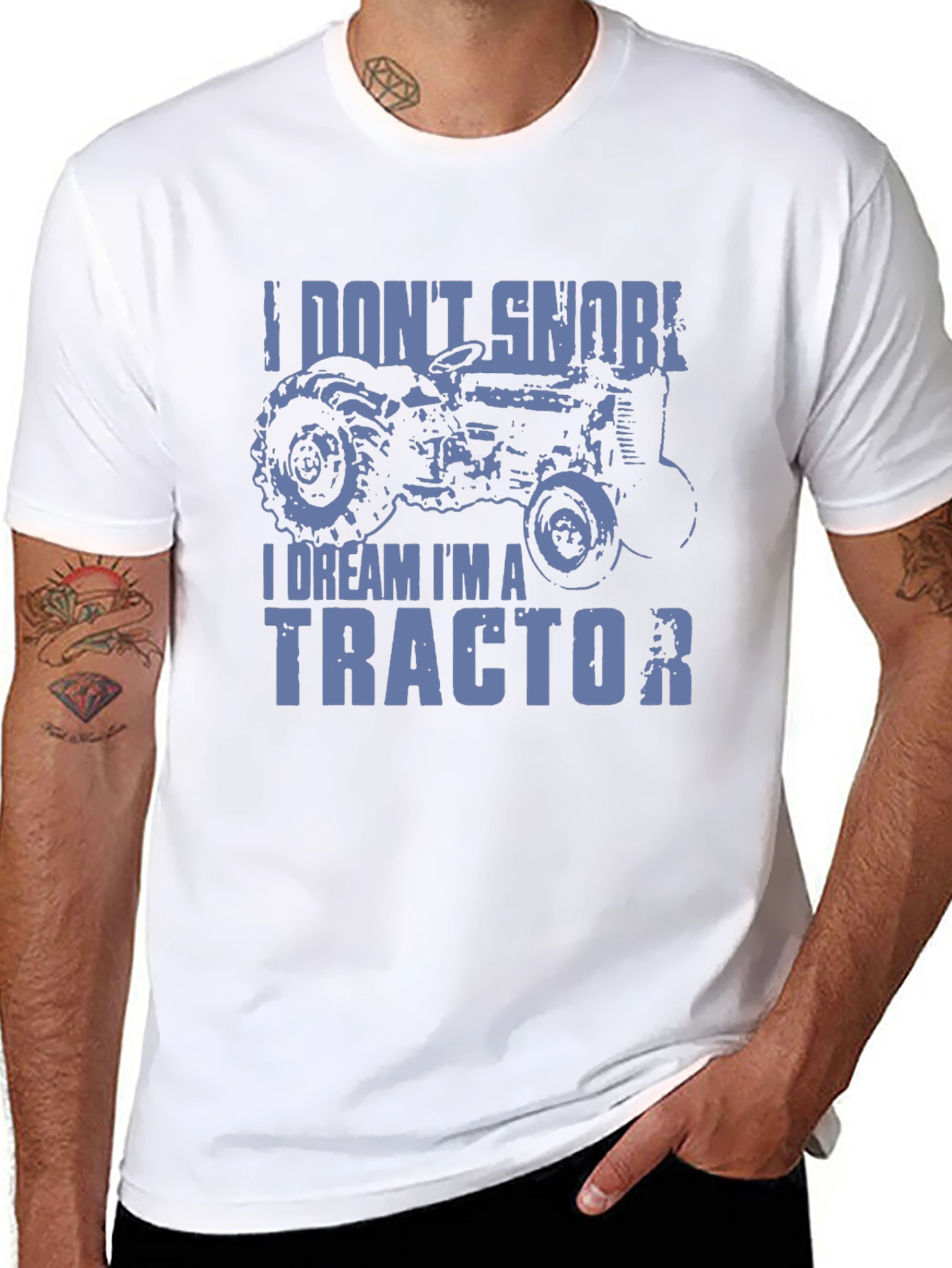 I Dream Im A Tractor Mens Graphic T-Shirt
