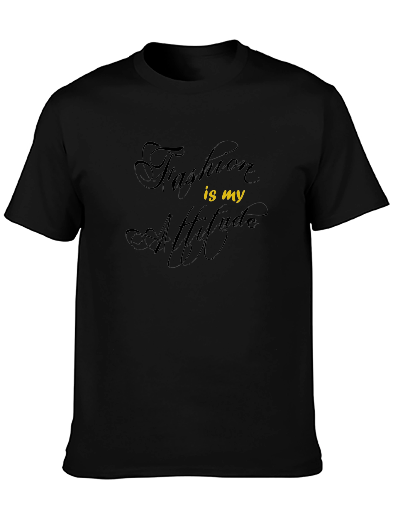 Fashion Attitude Graphic Tee - Stylish Black T-Shirt