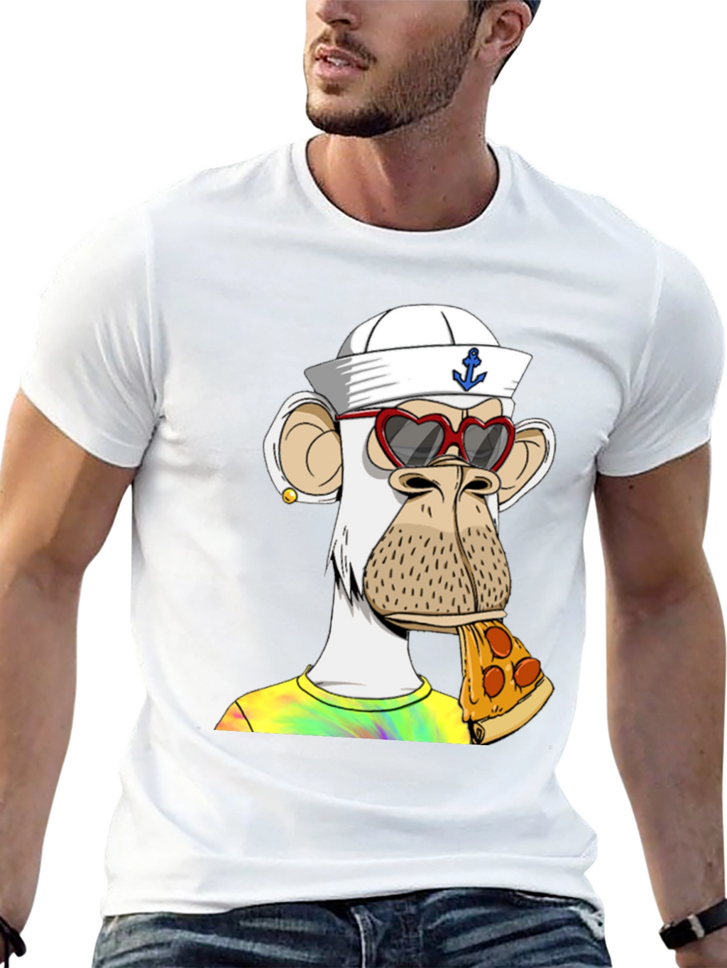 Ape NFT Pizza T-Shirt: Funky Graphic Tee