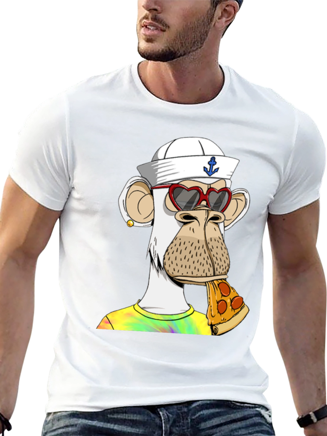Ape NFT Pizza T-Shirt: Funky Graphic Tee