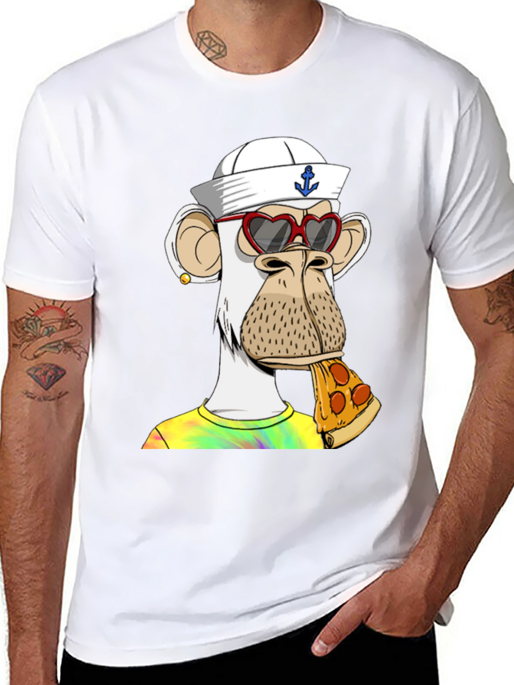 Ape NFT Pizza T-Shirt: Funky Graphic Tee