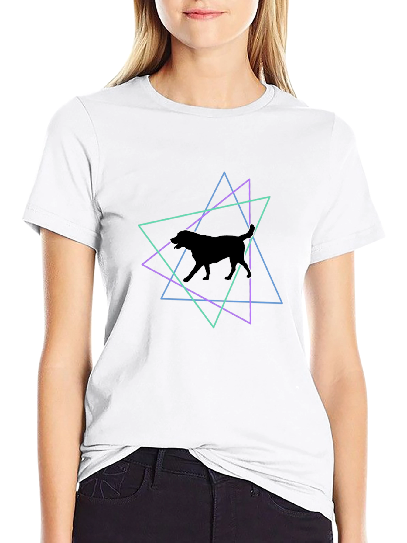 Geometric Dog Graphic T-Shirt