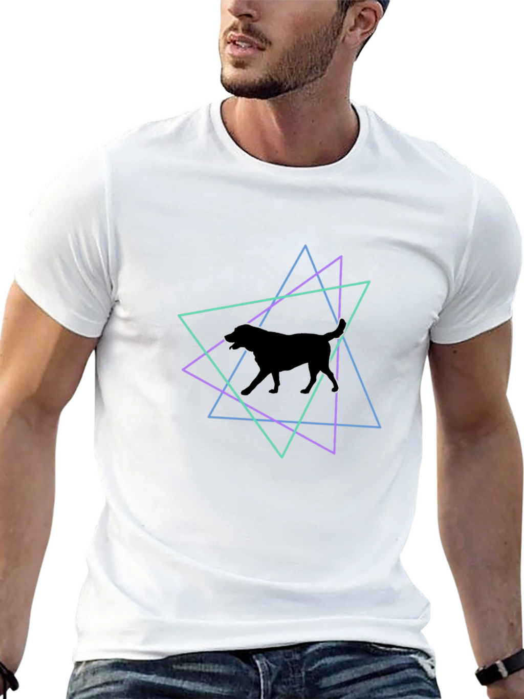 Geometric Dog Graphic T-Shirt