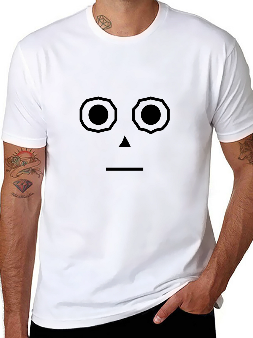 Abstract Face Graphic Tee - Black Unisex T-Shirt