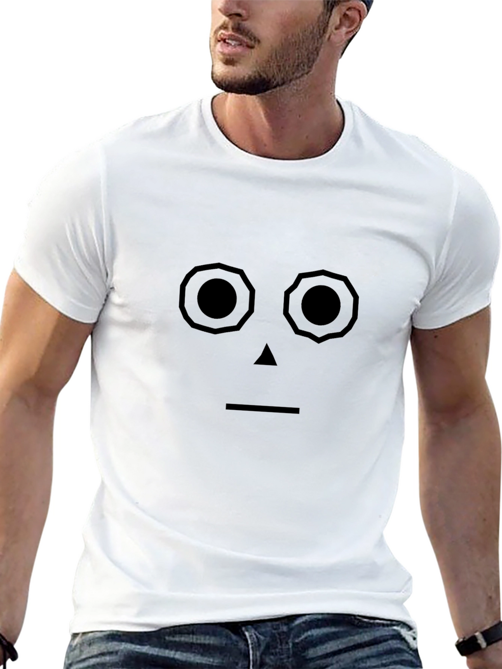 Abstract Face Graphic Tee - Black Unisex T-Shirt