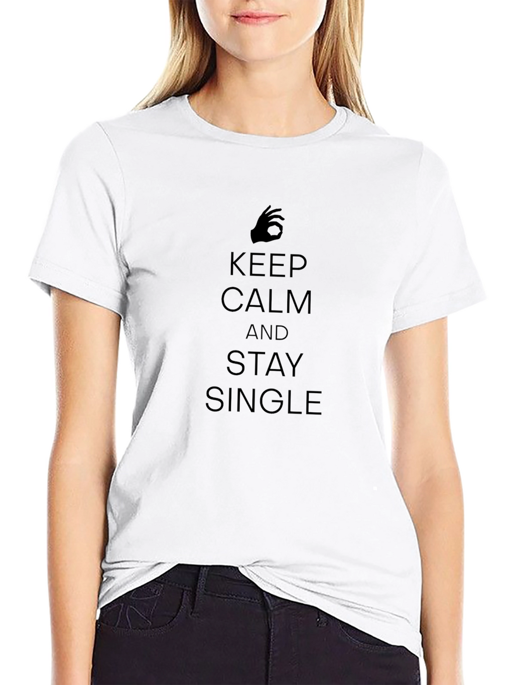 Keep Calm and Stay Single Mens Black T-Shirt