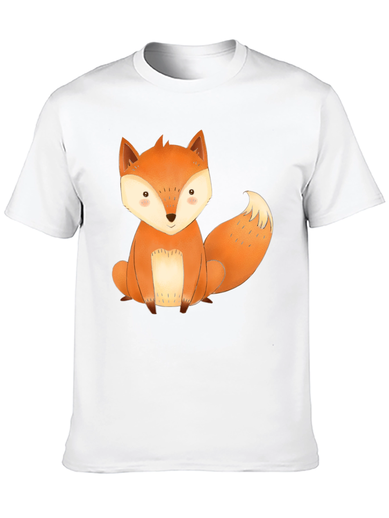 Cute Fox Graphic Tee - Black Cotton T-Shirt