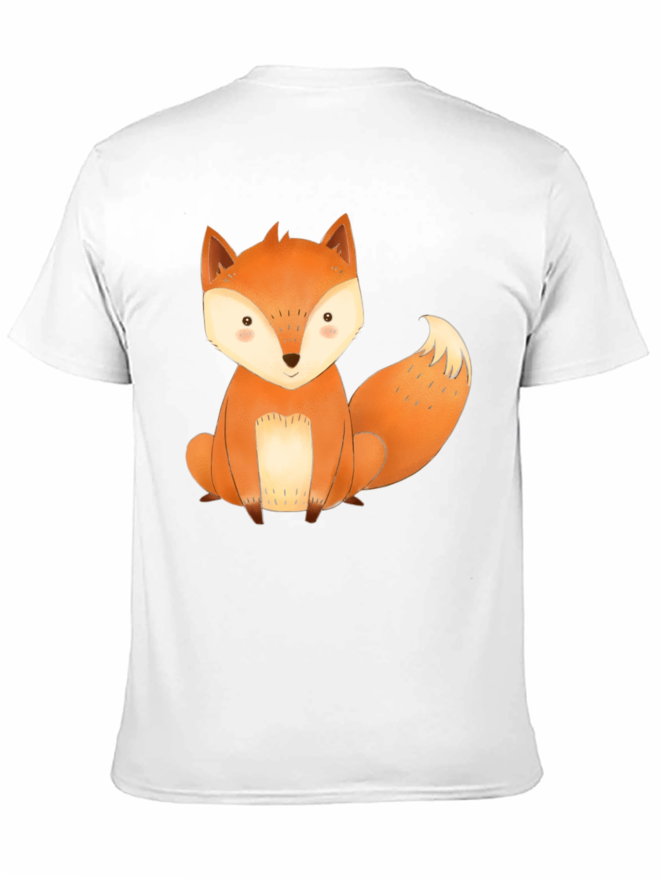 Cute Fox Graphic Tee - Black Cotton T-Shirt